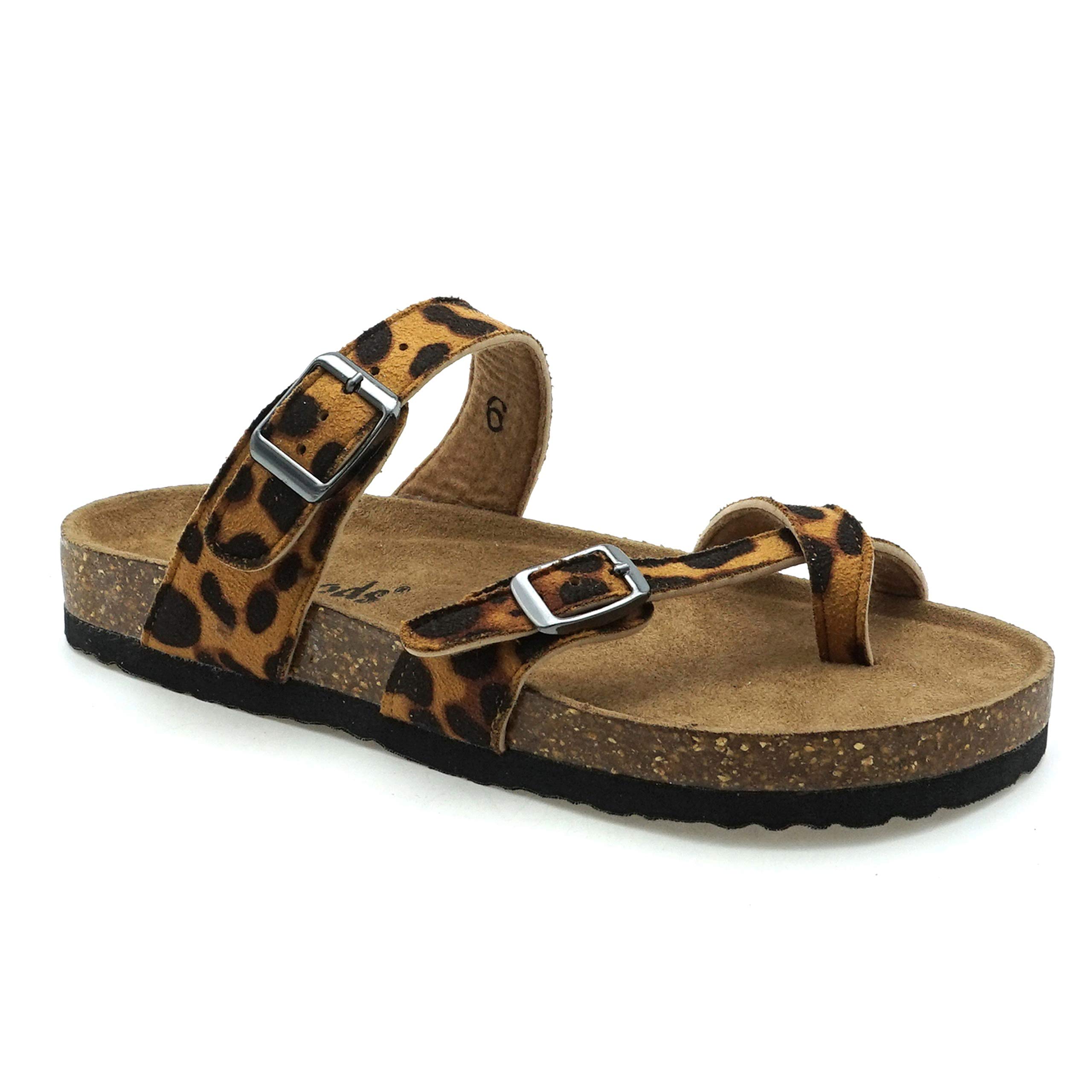 Women's Vegan Leather Toe-Loop Buckle Flats Sandals - Comfortable Slip-On Casual Shoes for Women | Perfect for Summer, Beach, Travel & Everyday Wear