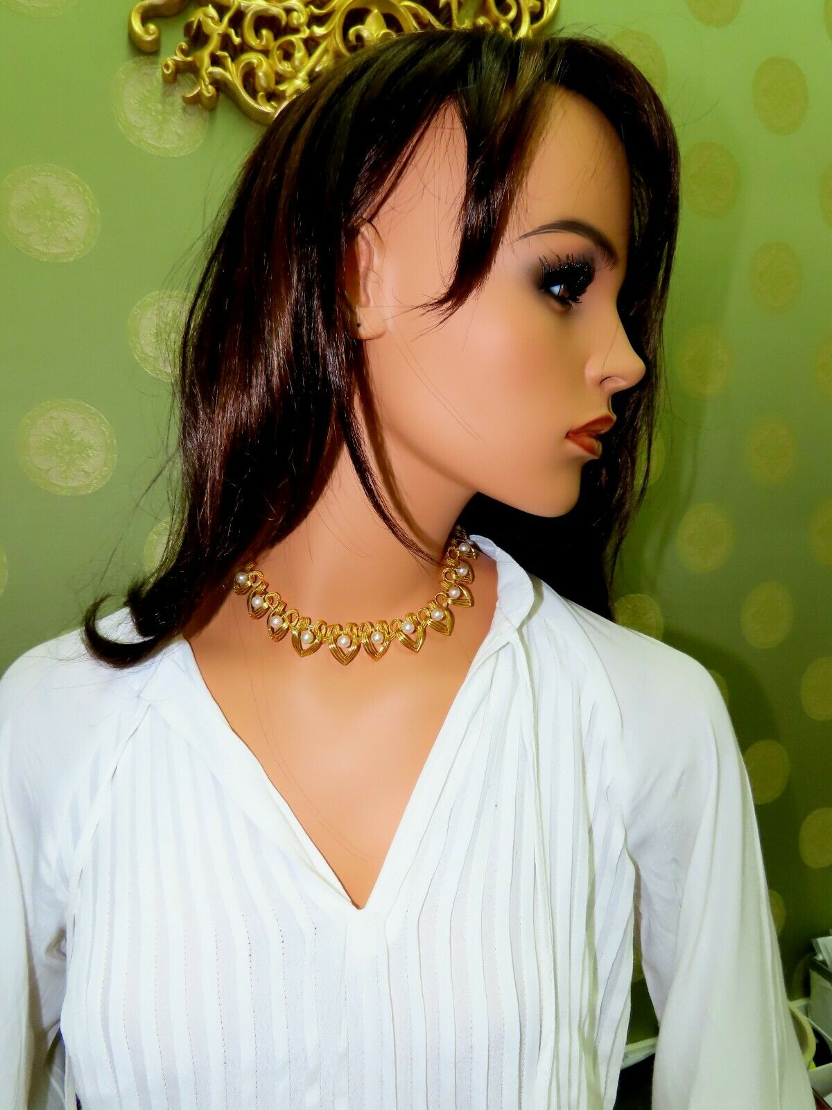 6.3mm Natural Japanese Akoya Pearl Necklace - 18K Gold Two-Tier Intertwined Twist Design - Perfect for Weddings, Anniversaries & Special Occasions