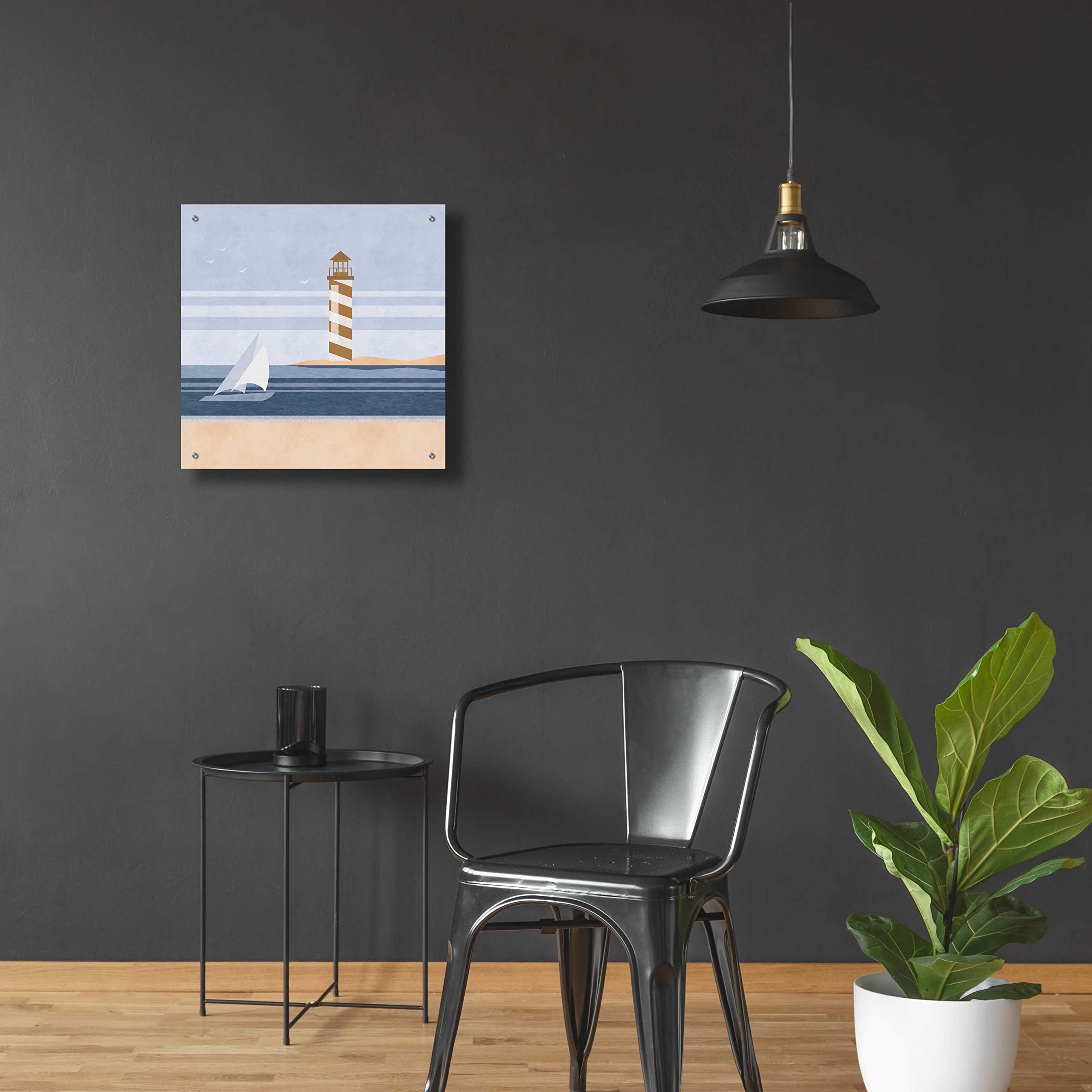 Premium 'Cape Cod Lighthouse' Acrylic Glass Wall Art by Andrea Haase – 24x24 Inches – Coastal Home Decor for Living Room, Bedroom, or Office