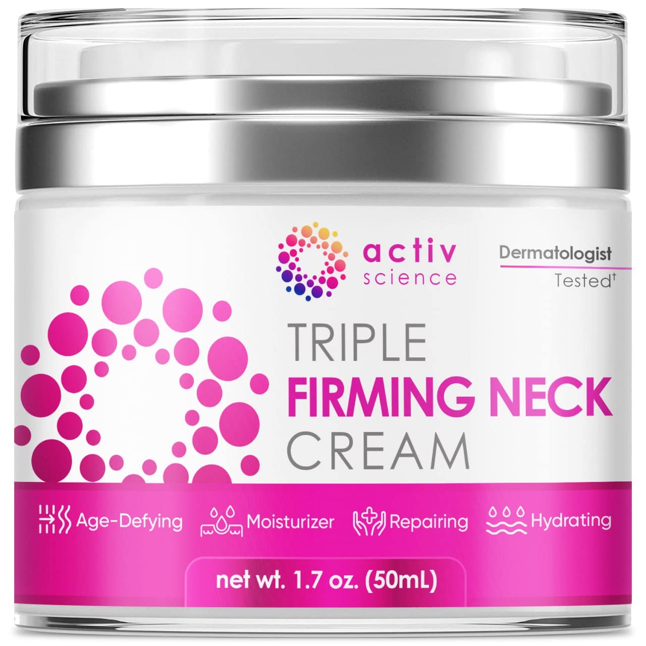 ACTIVSCIENCE Neck Firming Cream - Retinol Collagen & Hyaluronic Acid Anti-Aging Face Moisturizer - Day & Night Wrinkle Cream for Hydration & Skin Tightening - Perfect for Daily Skincare Routine & Nighttime Rejuvenation