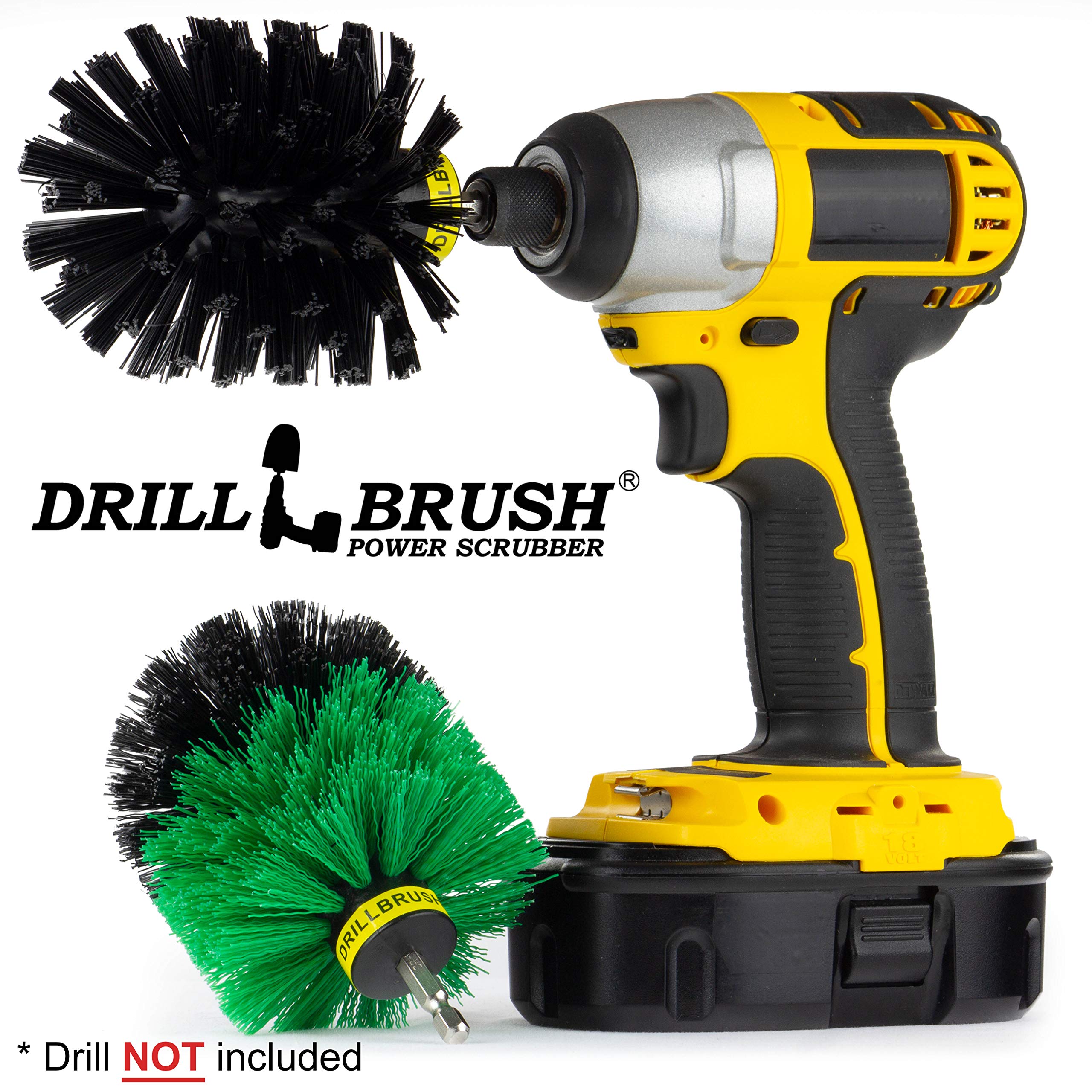 Power Spinning Tub & Tile Scrubber - 2 Brush Combo for Shower, Grout, and Bathroom Deep Cleaning | Perfect for Bath Tubs, Showers, and Tile Surfaces