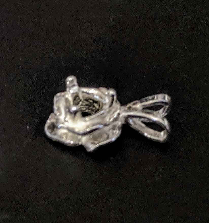 Sterling Silver or 14K Gold Rose Flower Pendant Setting - 2mm & 4mm Round - Handcrafted in USA - Perfect for Necklaces, Bracelets & Jewelry Making