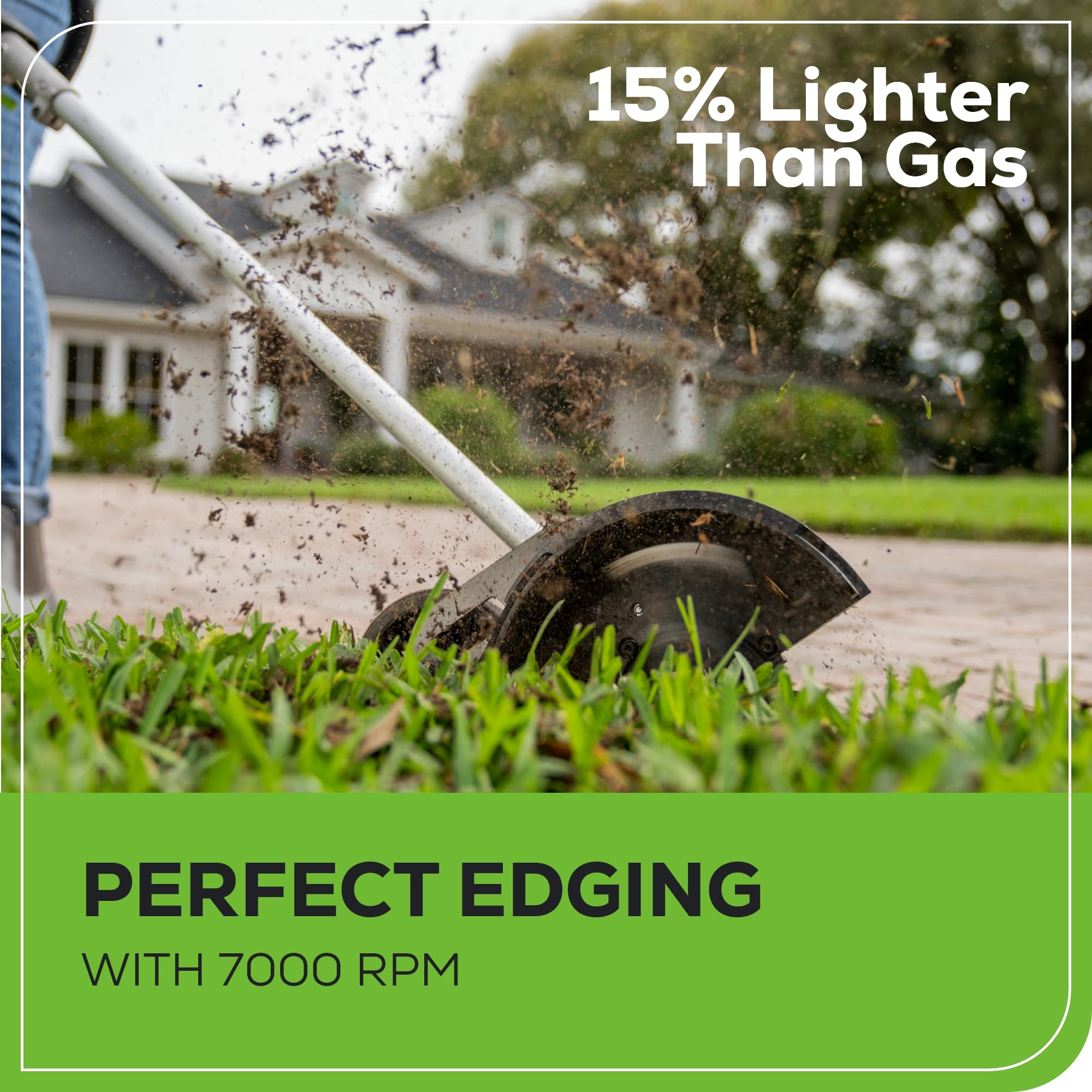 Greenworks 60V 8-Inch Brushless Cordless Lawn Edger with 2.0Ah Battery & Fast Charger Included - Perfect for Trimming Lawn Edges, Driveways, and Sidewalks