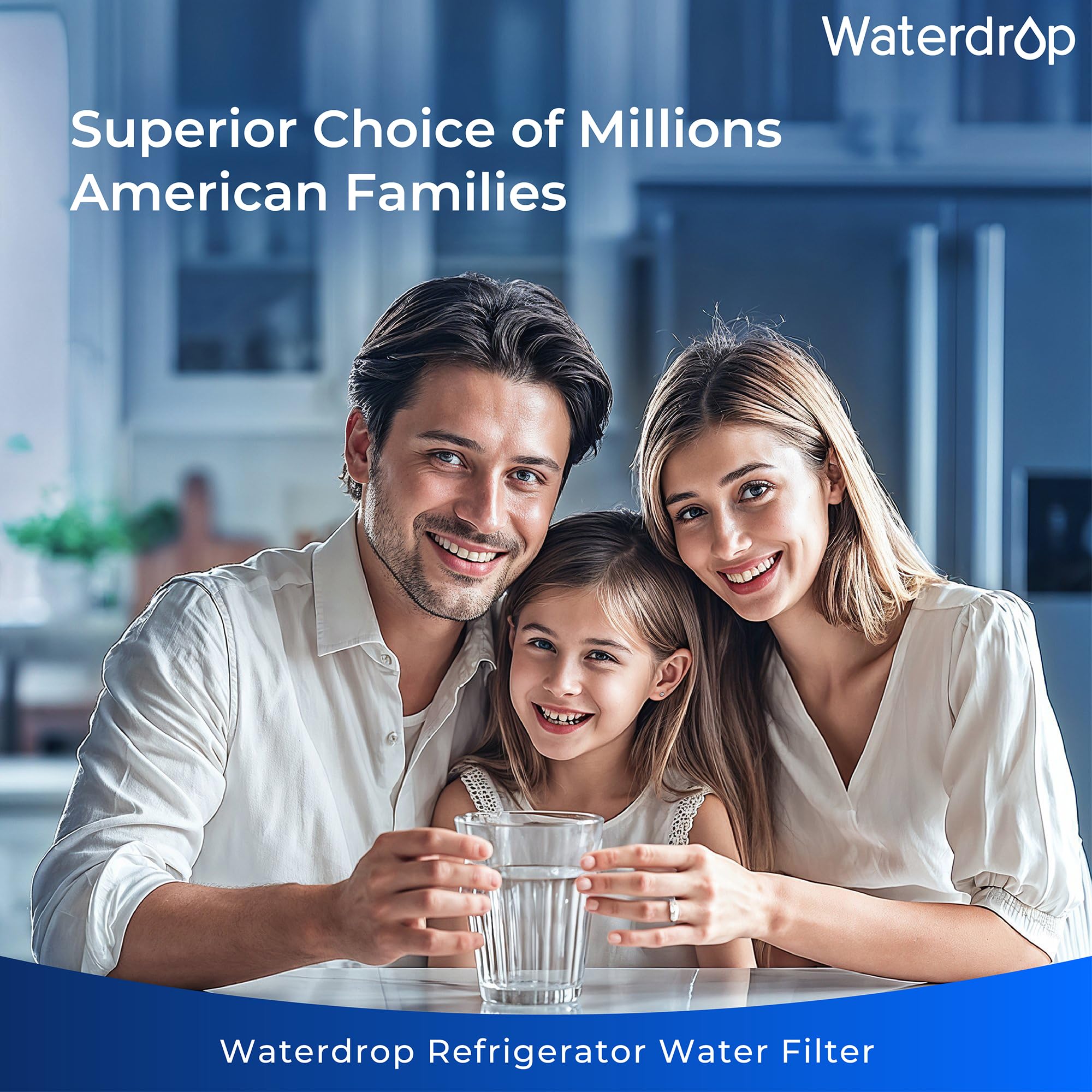 GE XWF Refrigerator Water Filter Replacement (WR17X30702) - 3 Pack, NSF 401, 53 & 42 Certified - Compatible with GDE25, GFE26, GNE25, GNE27, GYE18 Models - Waterdrop Plus XWF Filter for Clean Drinking Water & Ice Making
