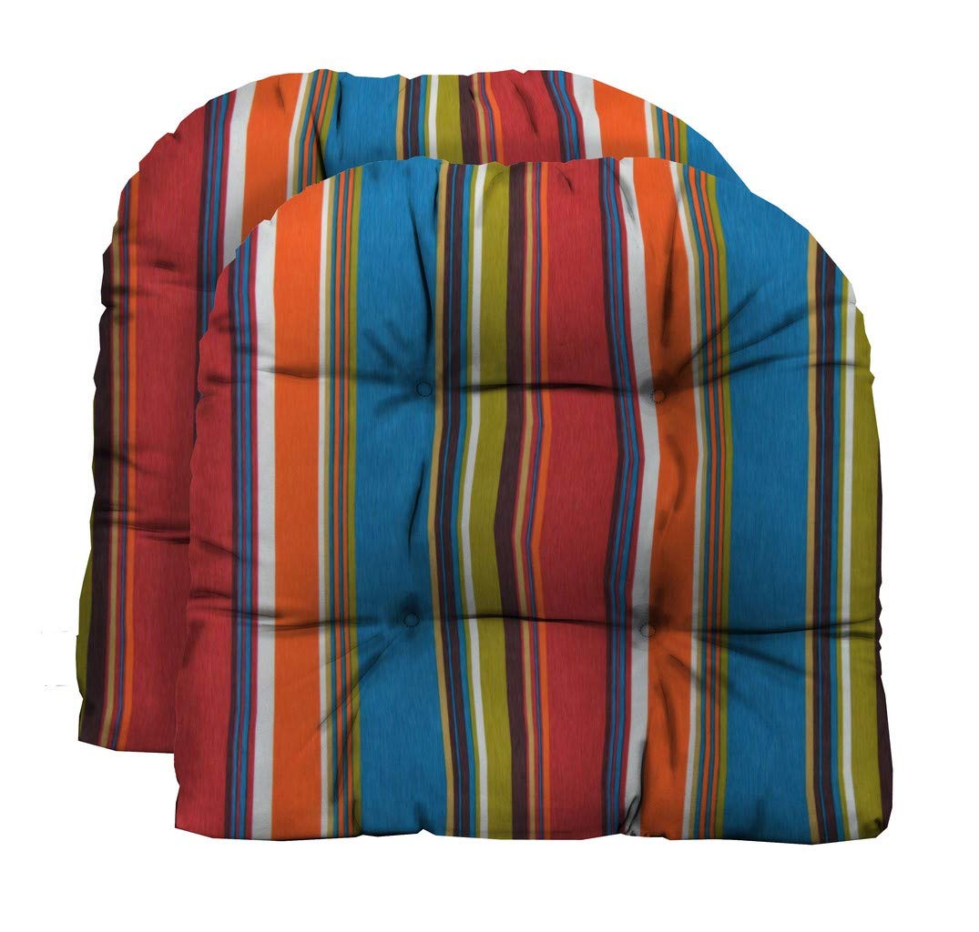 Premium Tufted U-Shape Wicker Seat Cushions Set of 2 - 22
