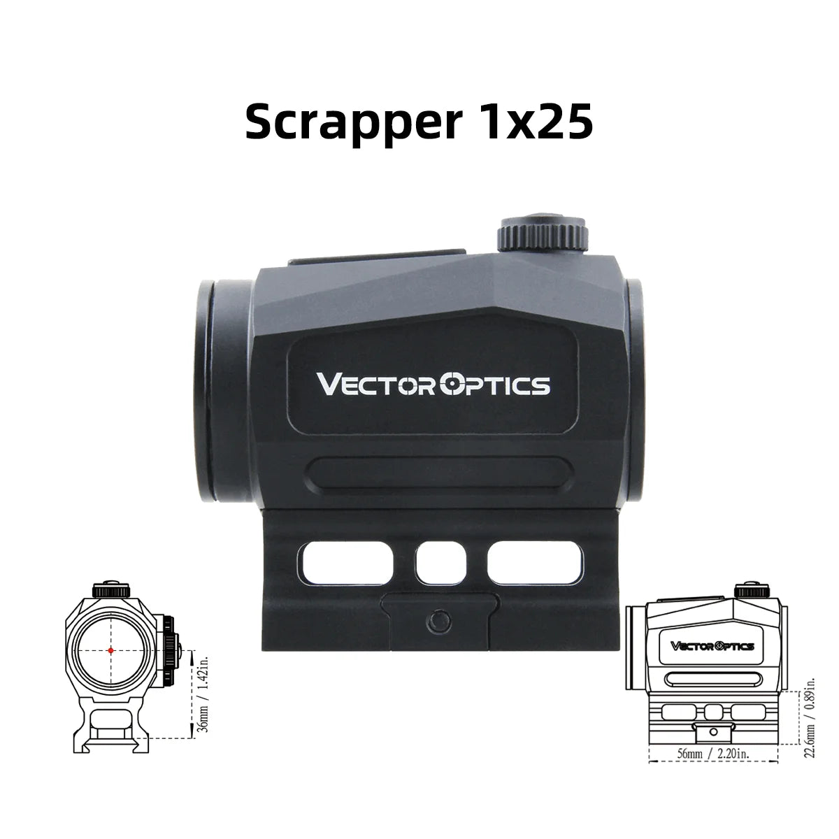 Vector Optics Scrapper 1x22/25/29 Red Dot Sight with Motion Sensor | IP67 Waterproof Tactical Scope for AR15, M4 Rifles | Perfect for Hunting, Sporting & Tactical Shooting in All Weather Conditions