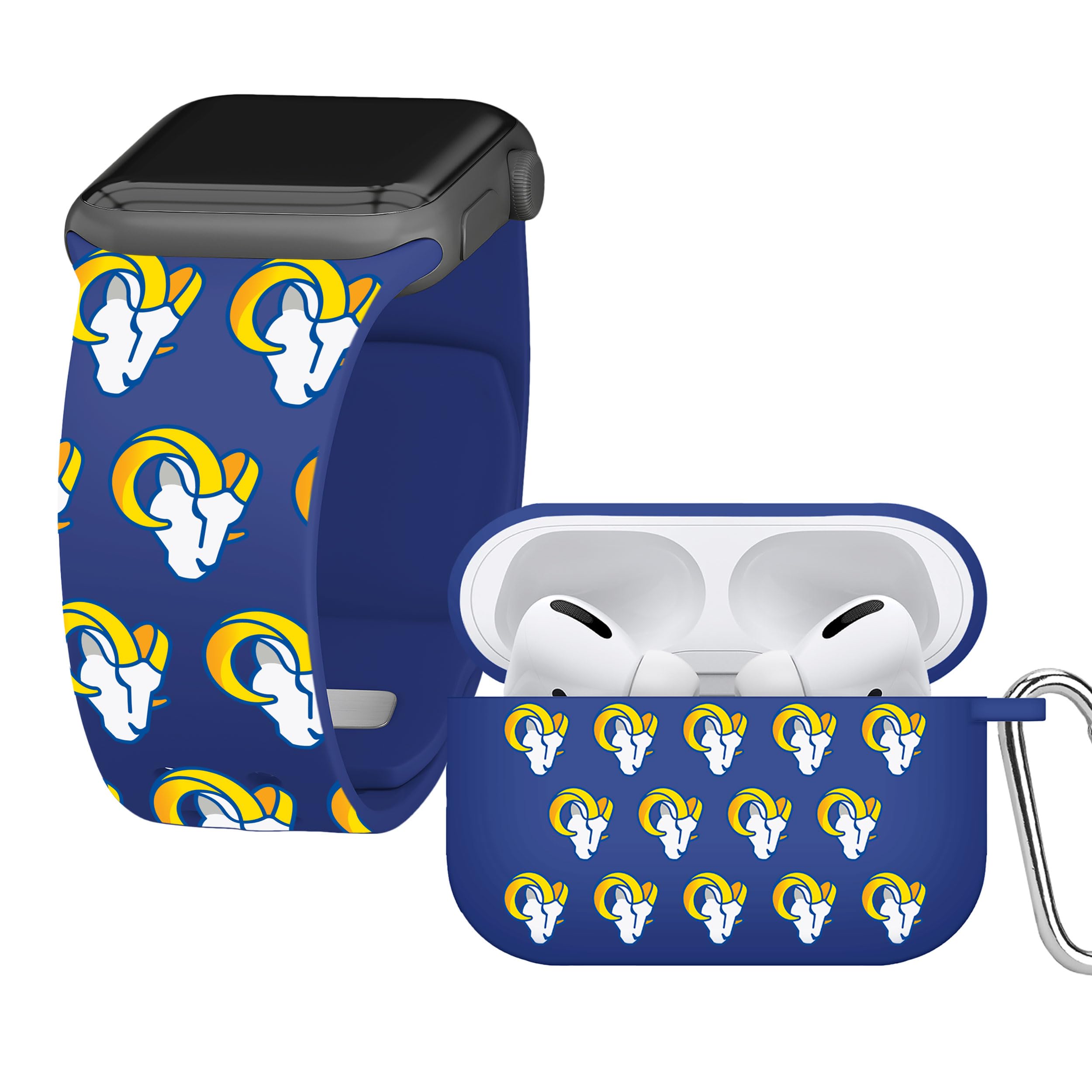 Los Angeles Rams HD Combo Package for Apple Watch & AirPods Pro - Game Day Accessories for NFL Fans | Perfect for Football Games, Tailgating & Team Spirit