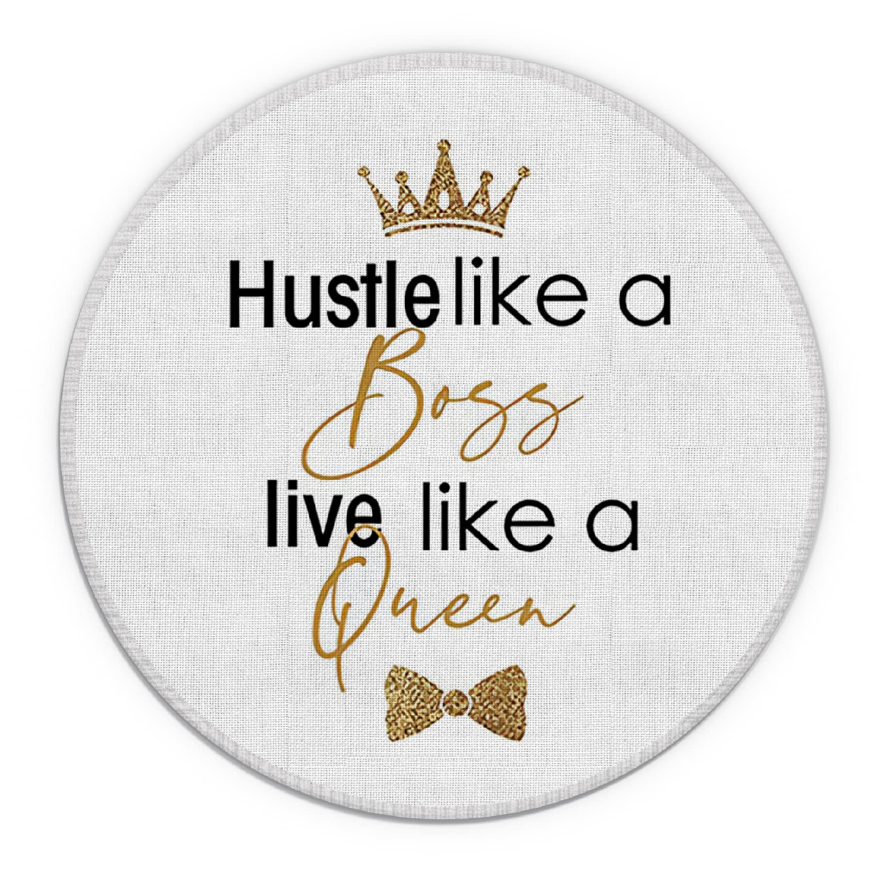 Waterproof Round Mouse Pad 7.9 x 7.9 Inch - Non-Slip Rubber Base Desk Accessory for Office, Home & Dorm - Motivational Gift for Women, Girls, Sisters - Perfect for Work, Gaming & Study Sessions