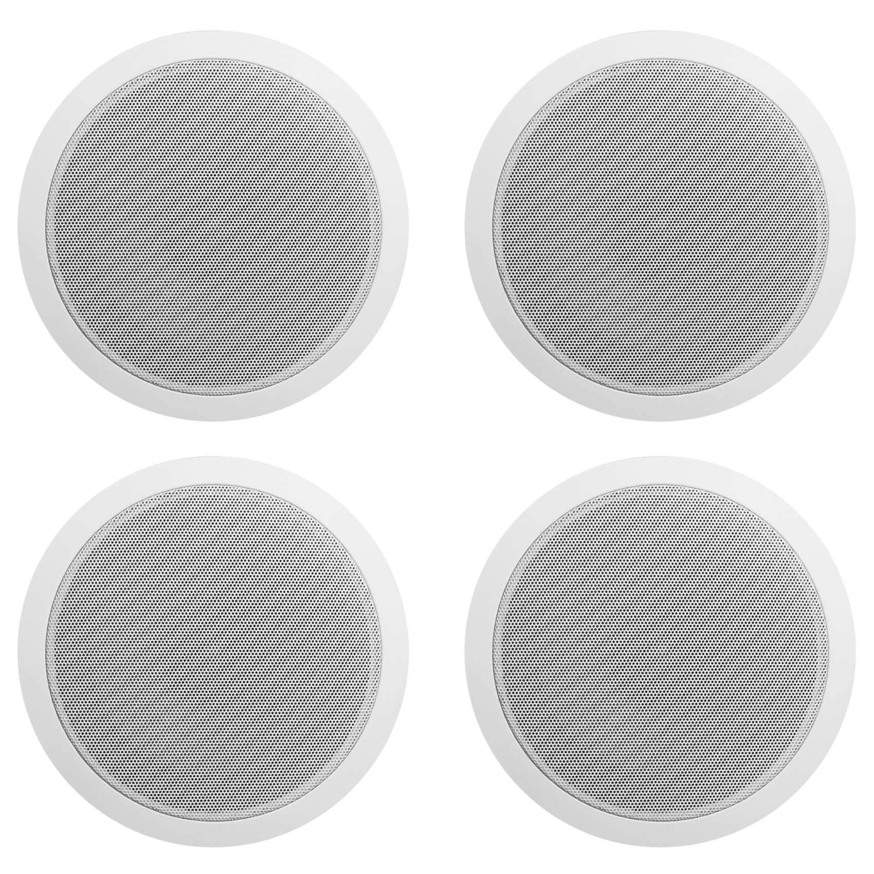 Rockville 16 CCL6T White 70V 6-Inch Commercial Ceiling Speakers - High-Quality Sound for Restaurants, Offices, and Retail Spaces - Perfect for Background Music and PA Systems