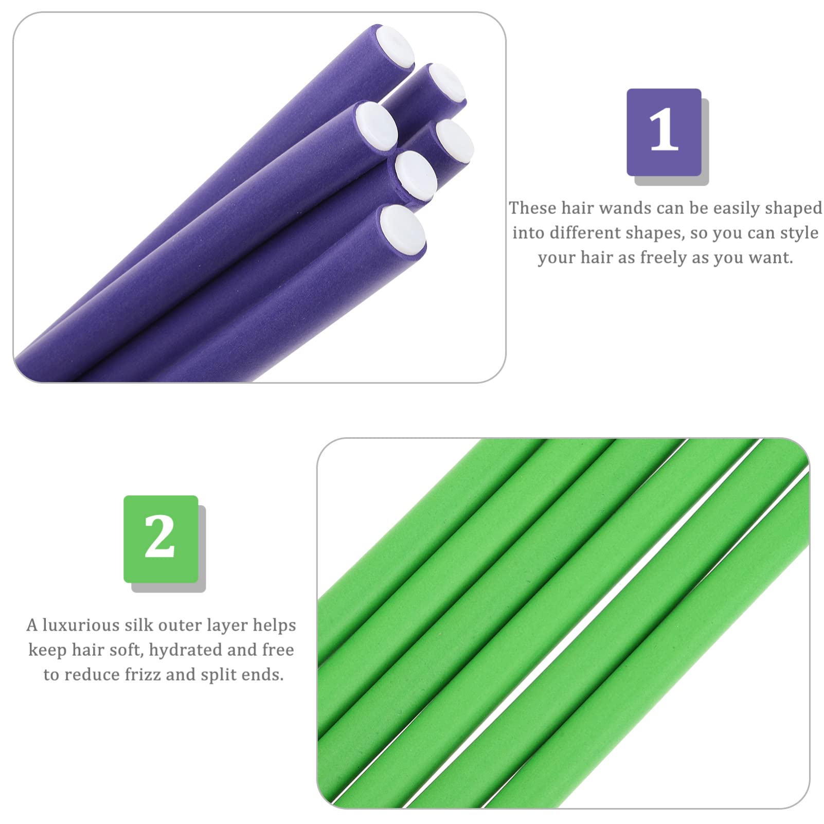 FRCOLOR 2 Pack Electric Hair Rollers for Women - Soft Foam Curling Rods with Sleep Headbands, Hair Diffuser & Braided Headband - Perfect for Overnight Curls, Salon Styling & Home Hair Care