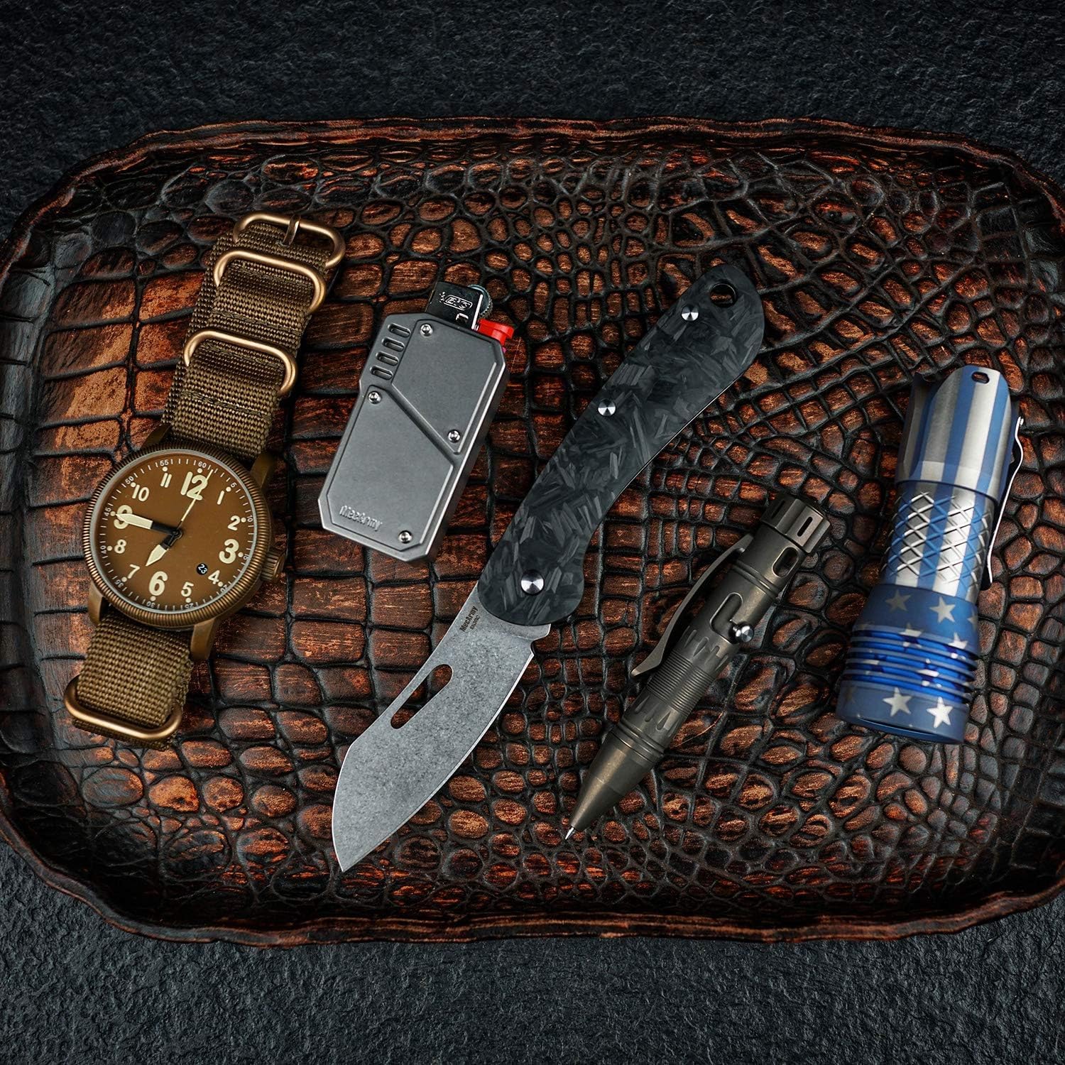 Premium M390 Powder Steel Folding Knife - Glow in The Dark Handle, Carbon Fiber Design with Pocket Clip & Lanyard Hole - Perfect for Camping, Hiking, Hunting, Fishing & Everyday Carry (EDC)