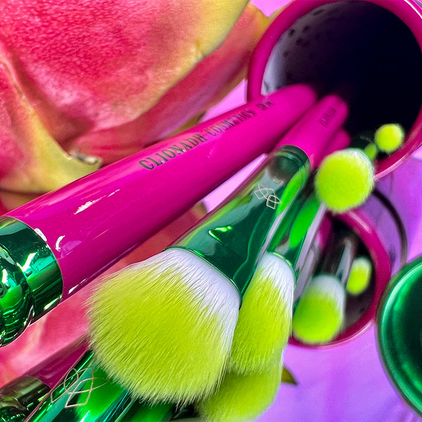 Premium Dragon Fruit Brush Set - 6 Piece Makeup Brush Kit for Flawless Blending & Contouring - Perfect for Professional & Home Makeup Application