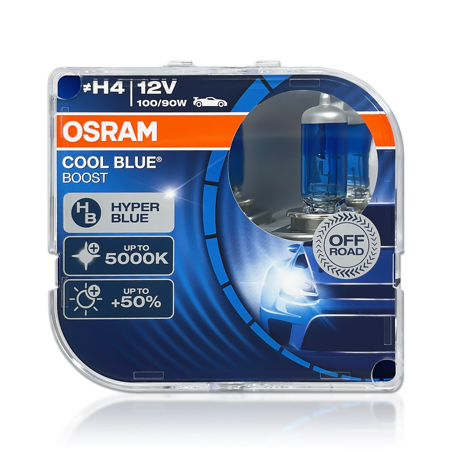 Osram 62193CBB Cool Blue Boost Halogen Bulbs - H4 HB2 9003 (Pack of 2) | High Performance Headlight Bulbs for Cars, Trucks & SUVs - Brighter Light & Enhanced Visibility for Night Driving
