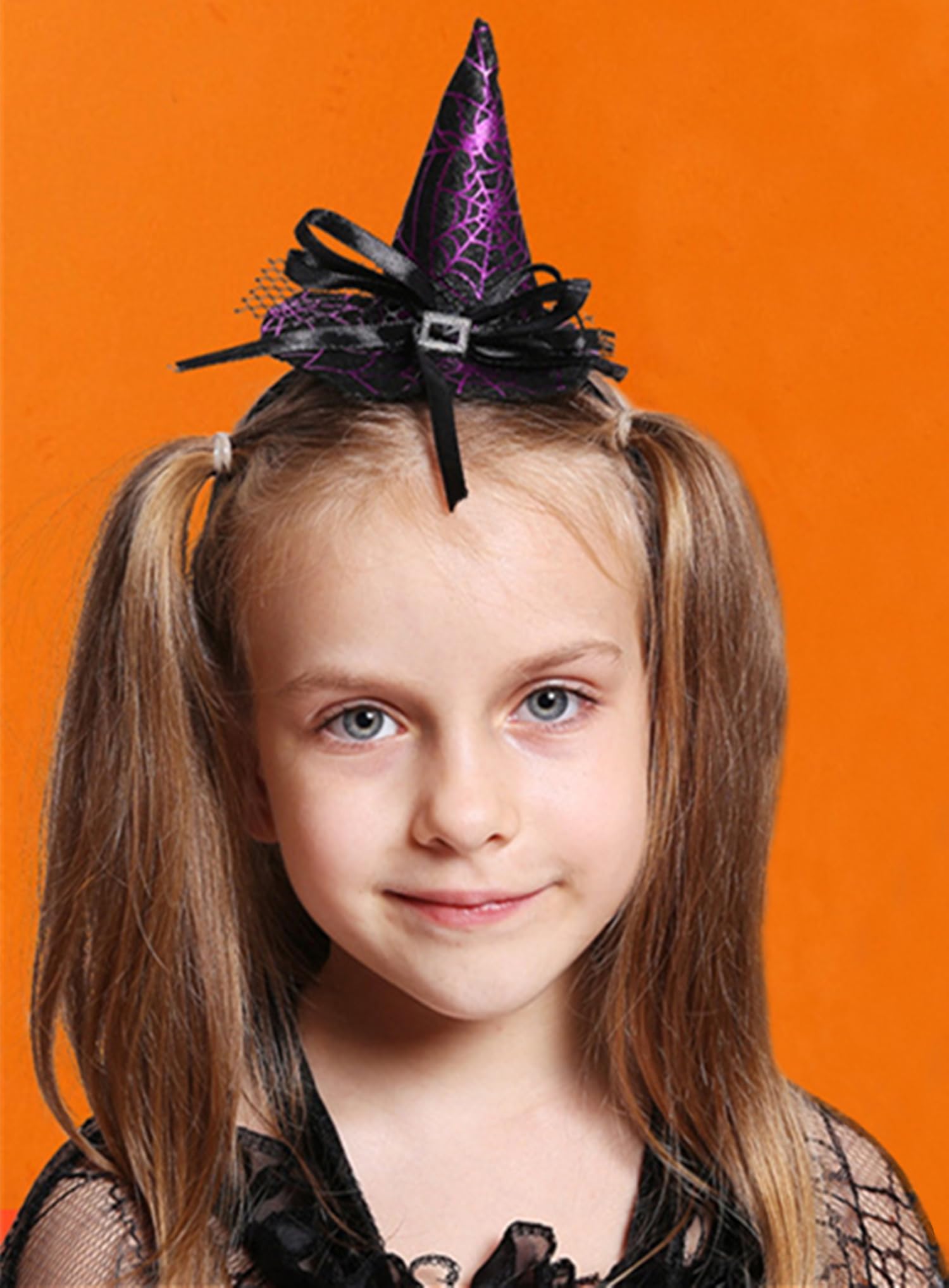 Halloween Witch Hat Headband with Spider Web Design - Purple Witch Headpiece for Cosplay & Halloween Party Accessories | Perfect for Costume Parties, Trick or Treat, and Spooky Events