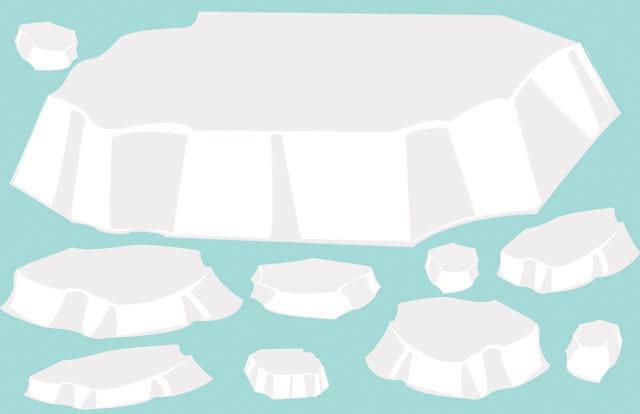 Iceberg Wall Decals - Medium Size, Removable & Reusable Waterproof Vinyl Stickers for Kids Room, Nursery, Classroom Decor - Perfect for Arctic & Ocean Themed Parties