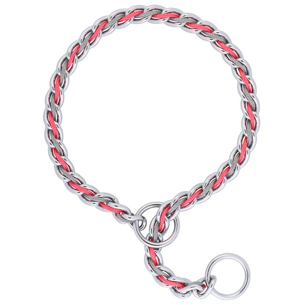 Premium Laced Chain Slip Collar for Dogs - Adjustable Pet Training Collar with Decorative Metal Chain - Perfect for Training, Walking, and Fashion Accessories