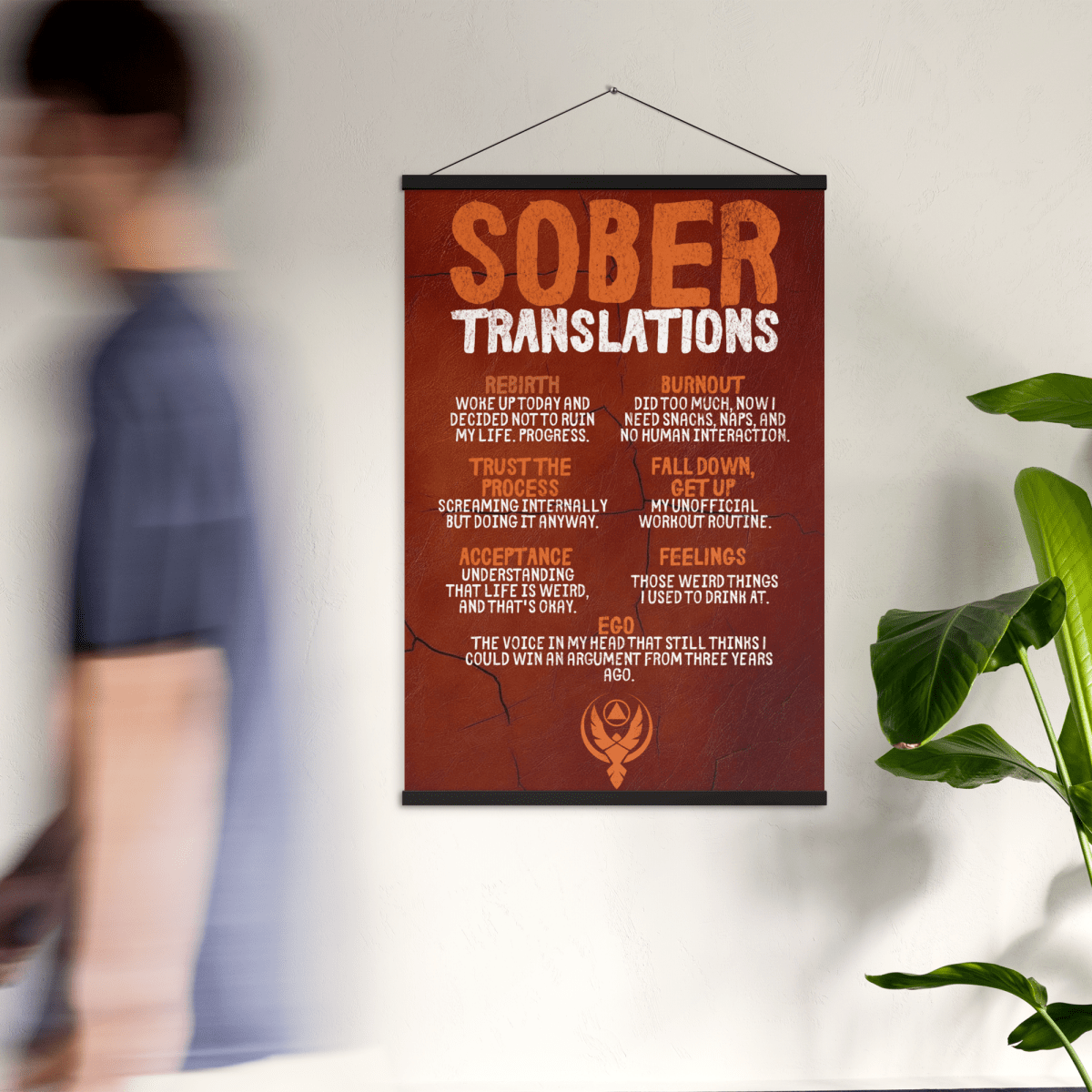 Sober Translations Vol. 4 - Premium Poster with Natural Wooden Hangers for Wall Decor | Perfect for Home, Office & Studio Art Display