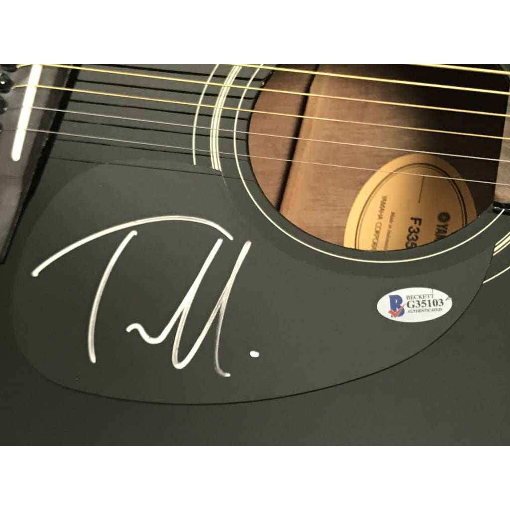 Authentic Tom Morello Signed Yamaha Guitar - Rage Against The Machine Memorabilia with BAS COA - Perfect for Music Collectors & Rock Fans Display