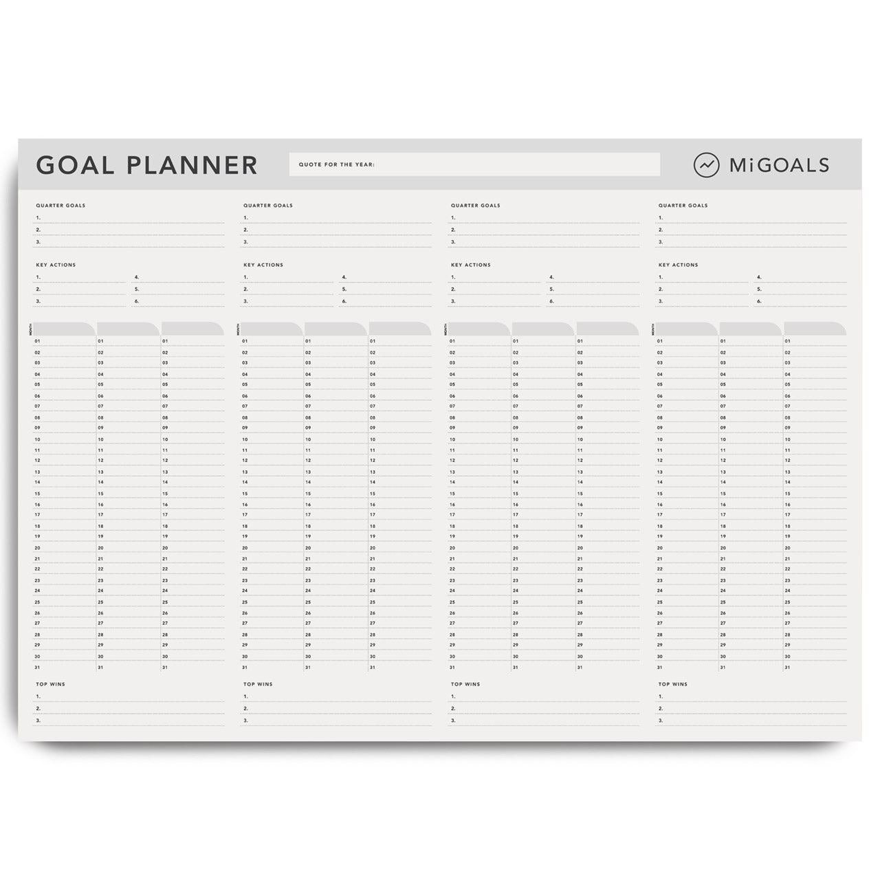 Goal Wall Planner - 2024 Monthly & Weekly Dry Erase Calendar Board for Home & Office - Perfect for Productivity, Goal Tracking & Family Organization