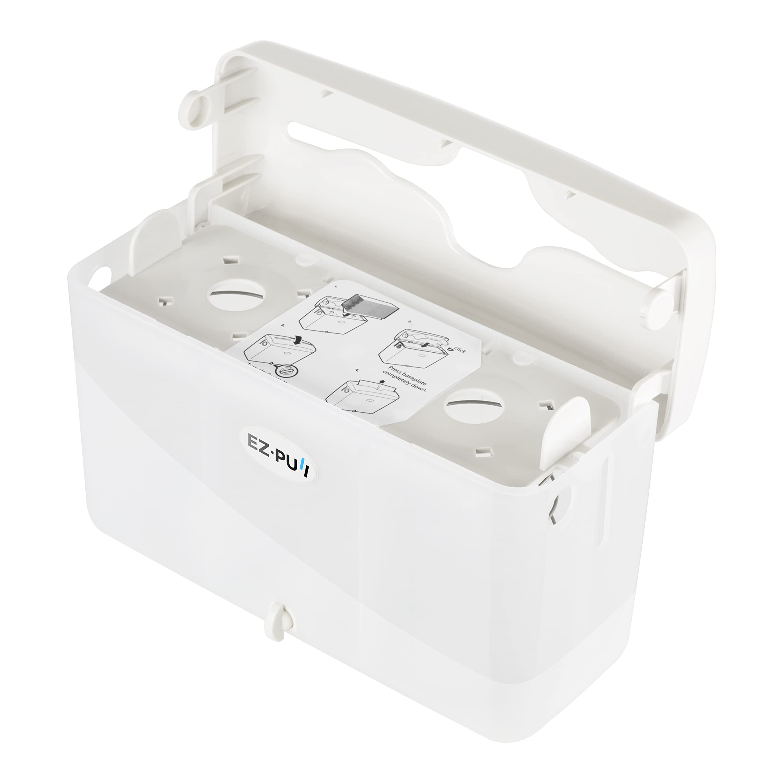 EZbrnd SlimFold Hand Towel Dispenser - White Countertop Paper Towel Holder for Kitchen, Bathroom, Office, RV & Airbnb - Space Saving Guest Towel Solution for Small Spaces & Travel Use
