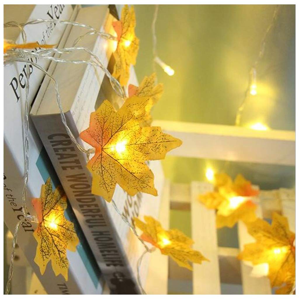 ZBM LED String Lights - 3-6M 20-40 LEDs Artificial Maple Leaf Fairy Lights, Battery Powered Fall & Christmas Decor for Home, Garden, Party, Wedding | Indoor Outdoor Decoration