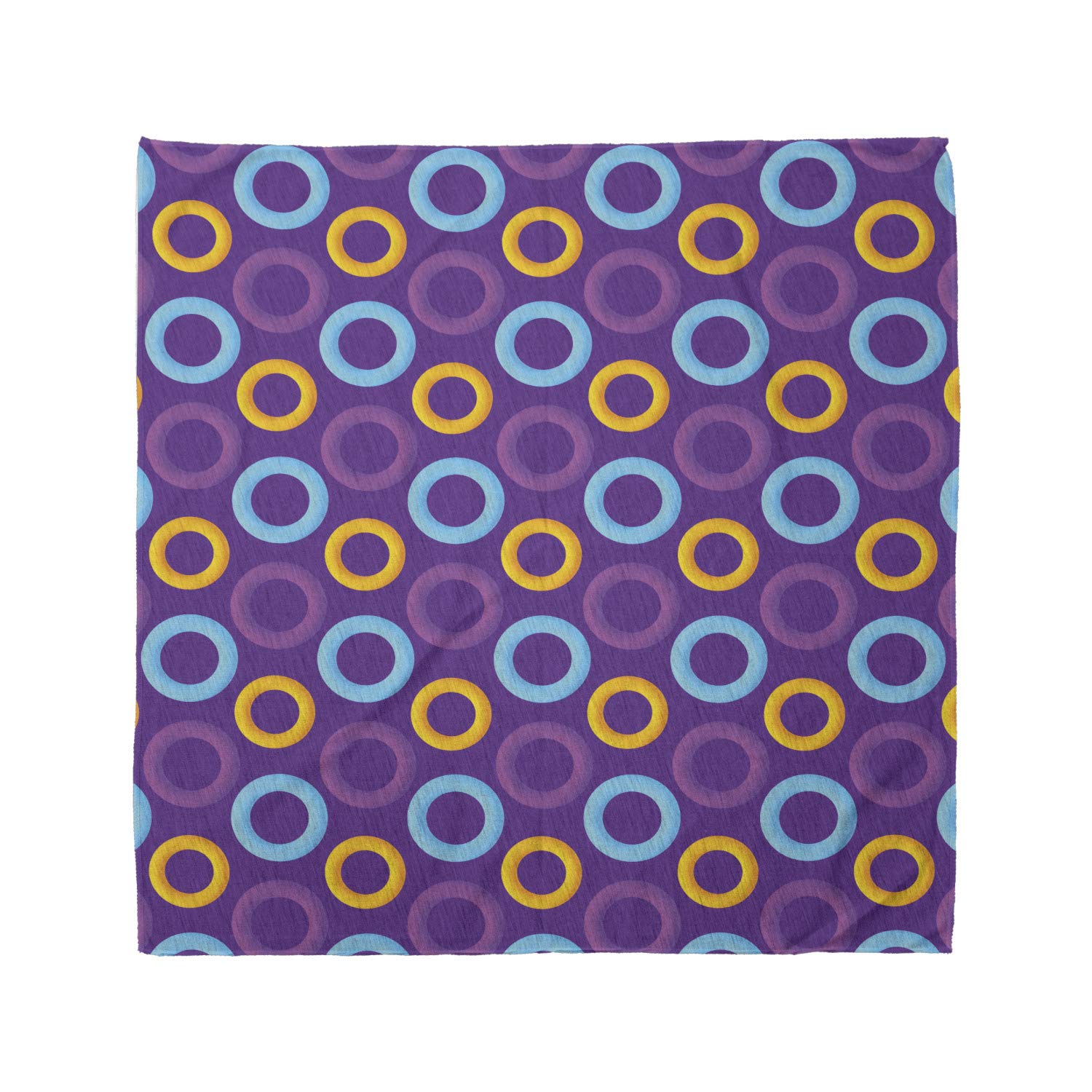 Ambesonne Abstract Bandana - Stylish Unisex Head & Neck Scarf with Ring Patterns on Purple Background - Perfect for Music Festivals, Outdoor Activities & Fashion Accessories