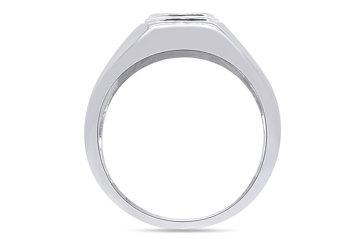 14K Gold Over Sterling Silver AFFY White Natural Diamond Cross Band Ring (0.05 Cttw) - Elegant Religious Jewelry for Women, Perfect for Gifts, Weddings & Everyday Wear