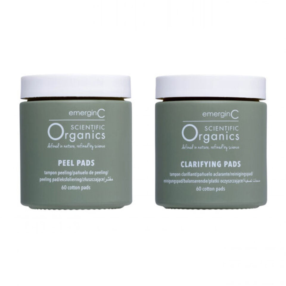 EmerginC Organics At Home Facial Peel & Clarifying Kit - Organic Skincare for Acne, Blackheads & Pores - Perfect for Spa Night & Self-Care Routine