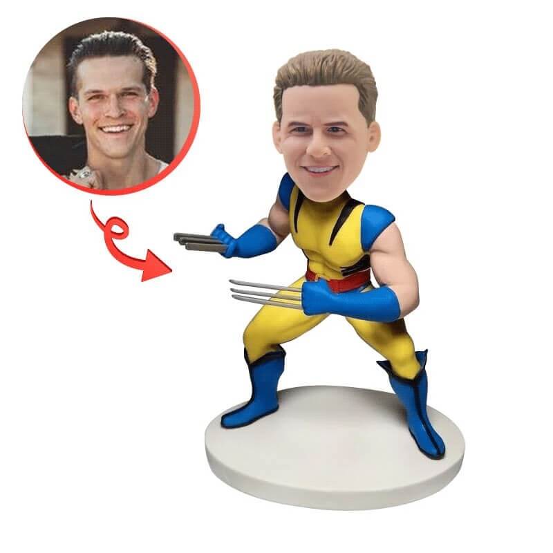 Custom Wolverine Bobblehead - Personalized Marvel Superhero Collectible for Office Desk, Car Dashboard & Home Decor