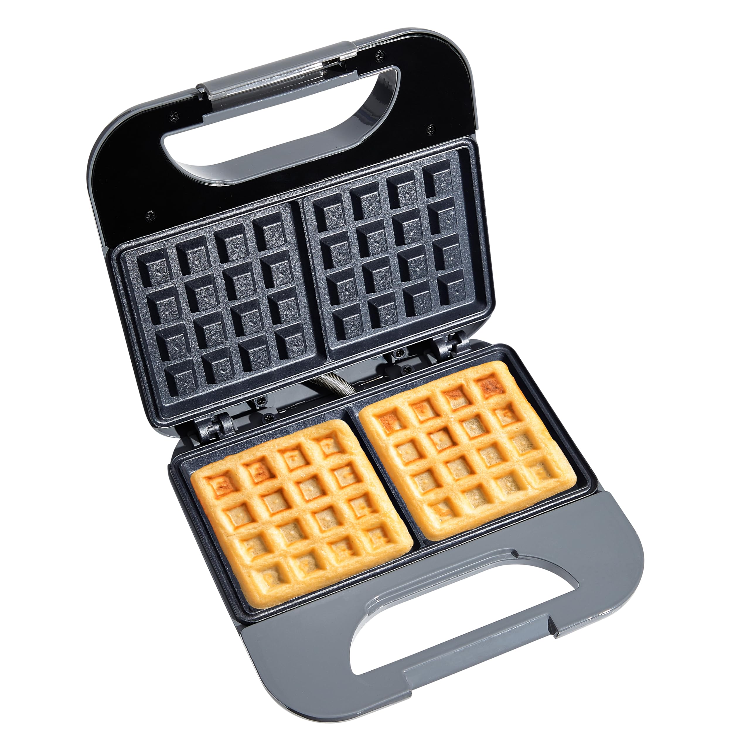 750-Watt Non-Stick Waffle Maker with Cool Touch Housing - Easy to Clean, Skid Resistant Feet, Grey - Perfect for Breakfast, Brunch & Family Cooking