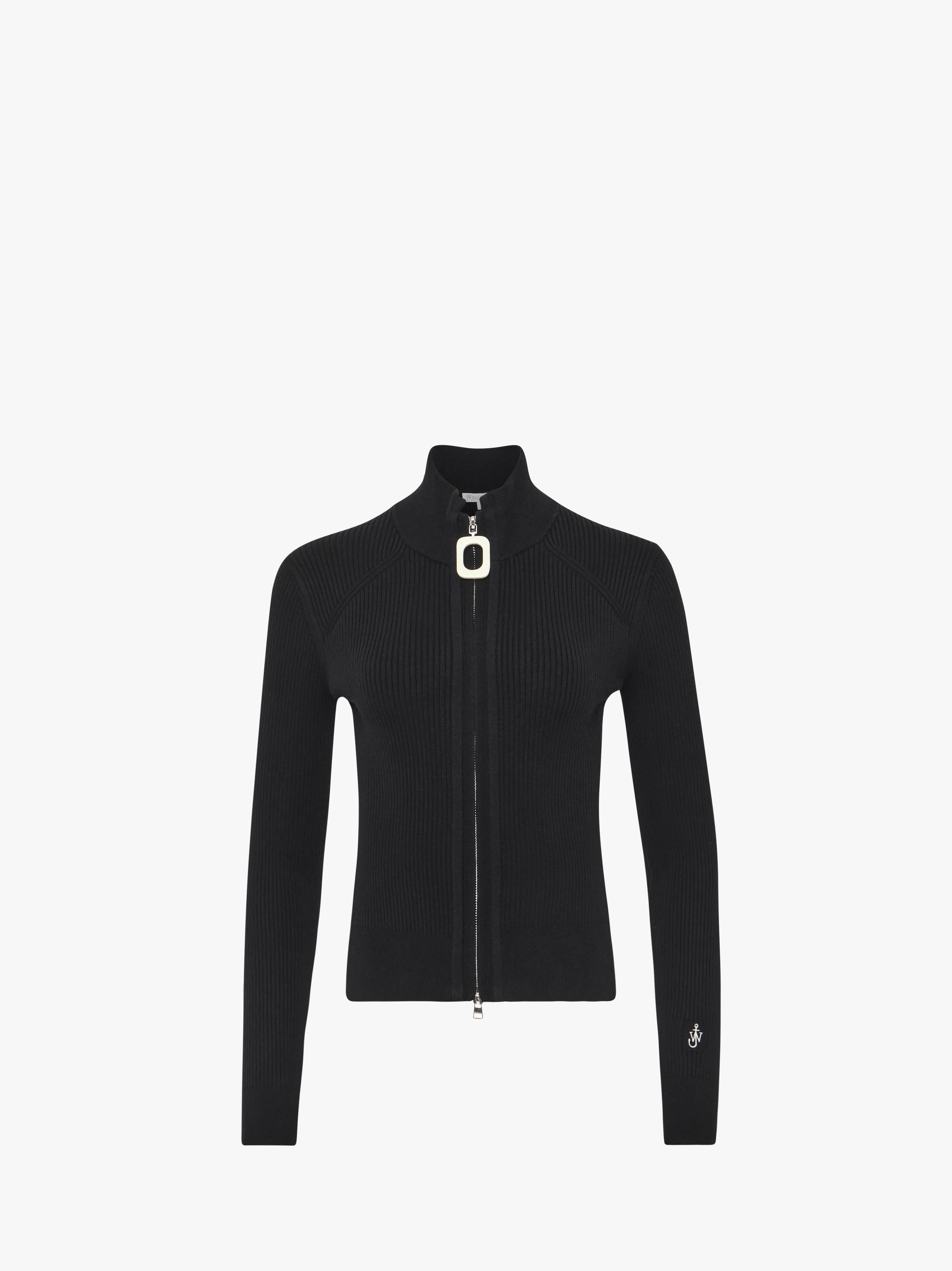 CL Fitted Zip Up Cardigan for Women - Soft Beige Knit Sweater | Cozy Fall & Winter Layering | Perfect for Office, Casual Outings & Travel KW1353YN0398