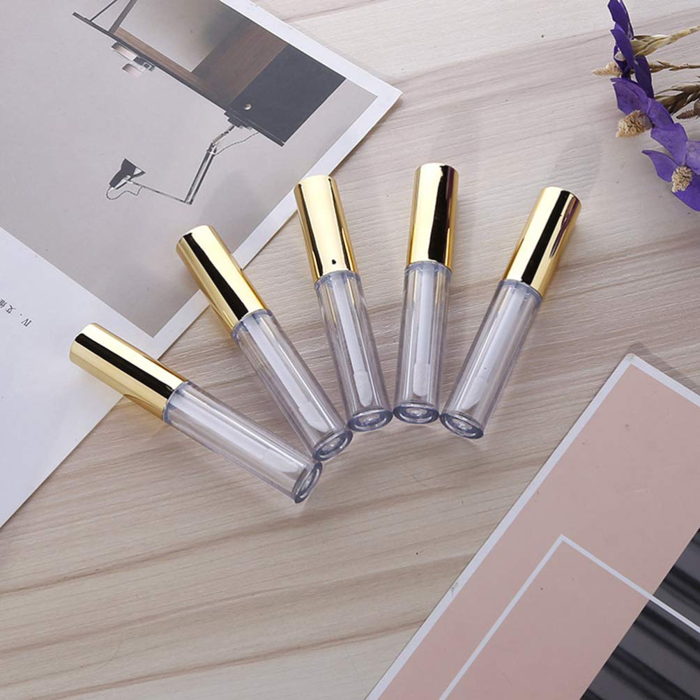 Beaupretty 12pcs Refillable Empty Lip Gloss Tubes - Clear Round Mini Lip Balm Containers for DIY Lip Gloss, Lip Liner & Makeup Samples | Perfect for Travel, Home Use & Professional Makeup Artists