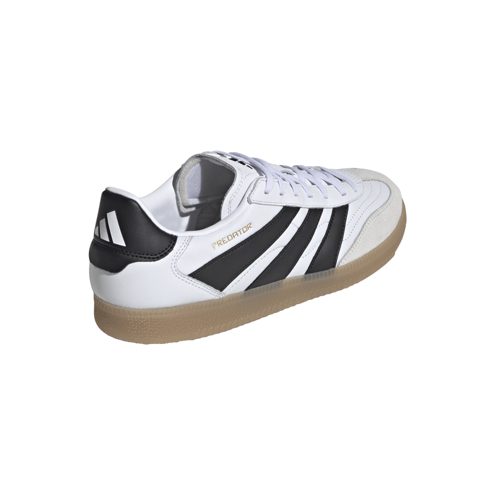 Adidas Predator Freestyle IN Indoor Soccer Shoes for Men - White/Core Black/Gold Metallic - Lightweight Football Cleats for Indoor Training & Futsal Matches