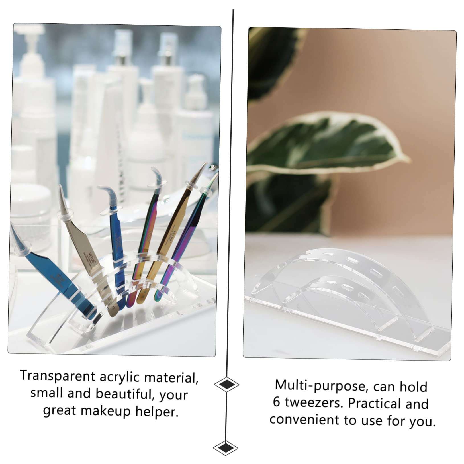 Baluue 1pc Acrylic Eyelash Extension Tweezers Organizer Stand - Storage Display Rack for Lash Extension Supplies & Tools - Perfect for Salon, Spa, and Home Beauty Use
