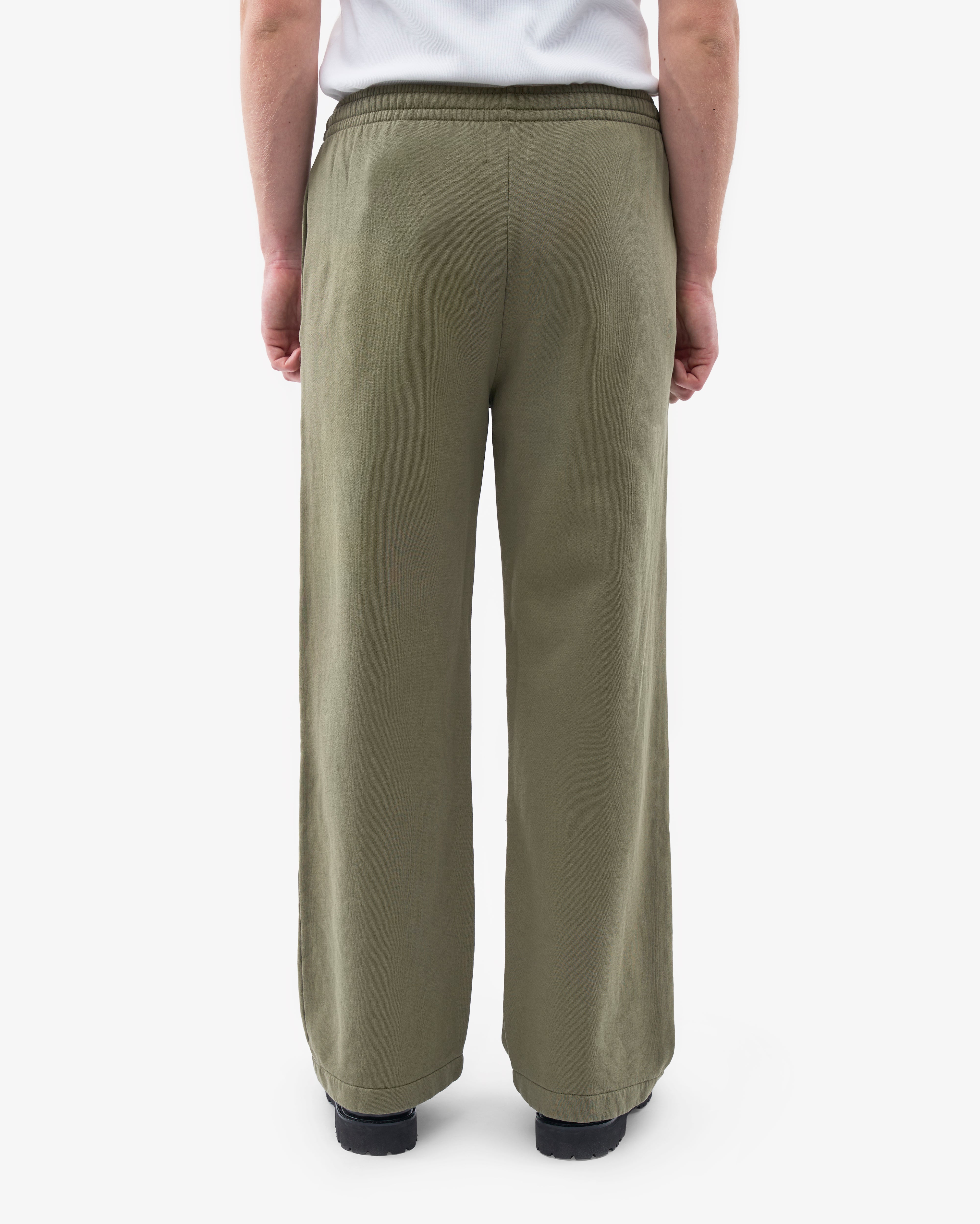 Organic Straight Leg Sweatpants for Women - Soft Cotton Lounge Pants in Dusty Olive - Perfect for Yoga, Running & Casual Wear