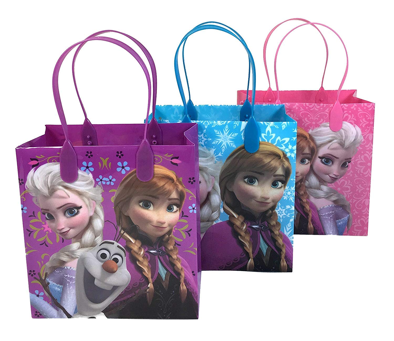 Disney Frozen Party Favor Goodie Bags - 12 Pack Small Gift Bags for Kids Birthday Party Supplies, Baby Shower Favors & Classroom Treats