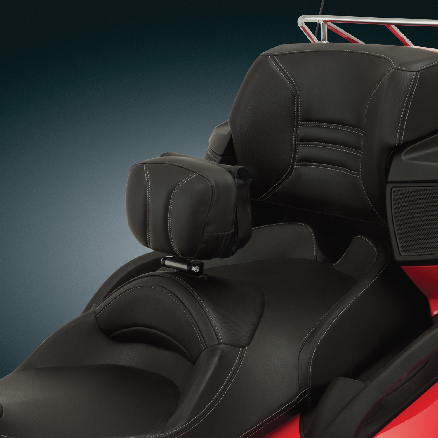 Show Chrome Accessories 41-158 Smart Mount Backrest for Motorcycles - Adjustable Rider Support with Quick-Release for Comfortable Long Rides, Highway Cruising and Touring