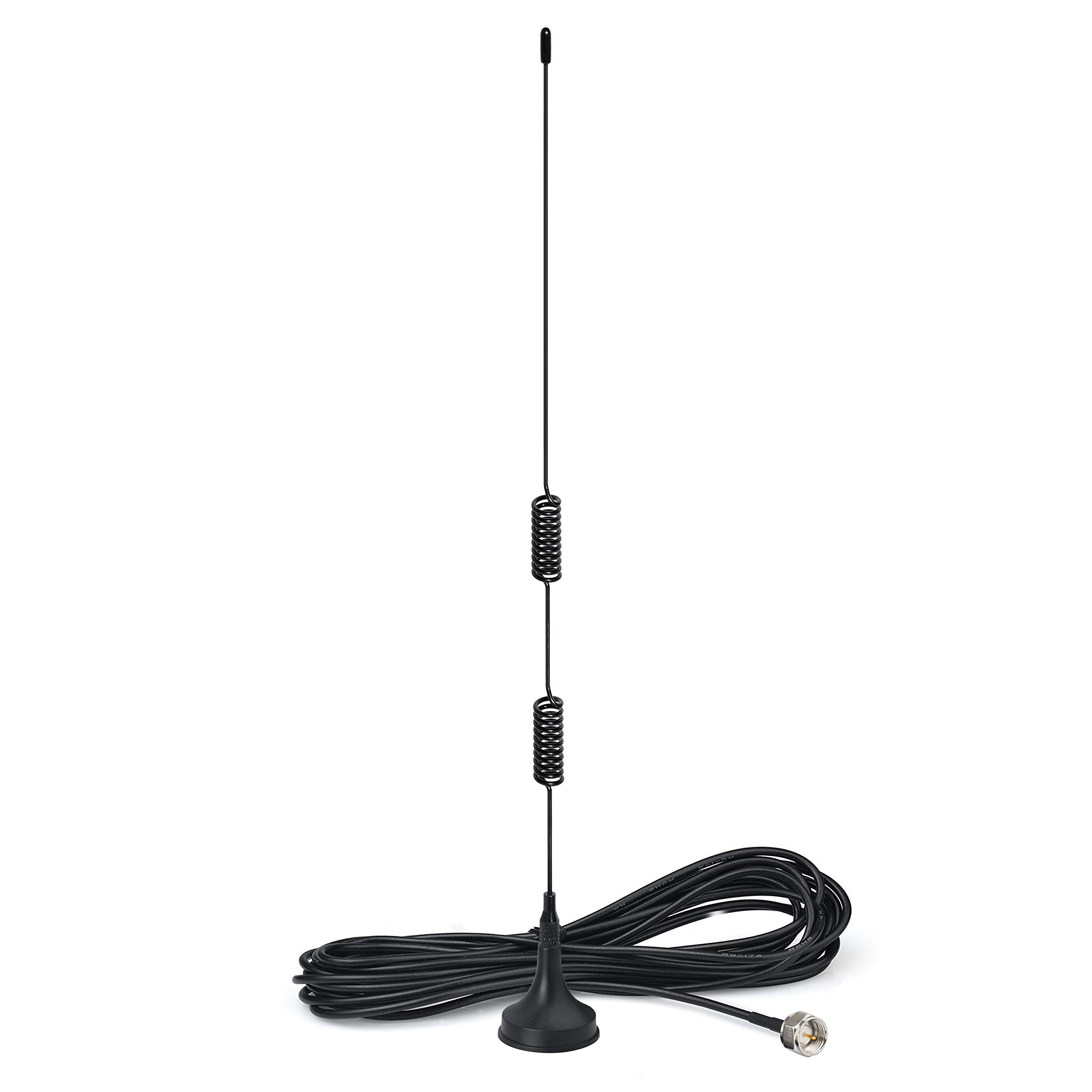 Bingfu Magnetic Base FM Radio Antenna & AM Loop Antenna for Home Stereo Receivers - Compatible with Pioneer, Onkyo, Yamaha, Marantz - HD Digital Radio Reception for Indoor AV Audio Video Home Theater Systems (Perfect for Basement, Garage or Weak Signal Areas)