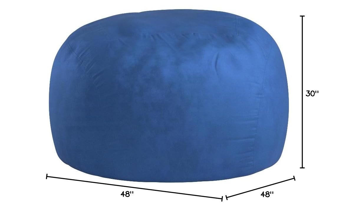 Chill Sack Giant 4' Memory Foam Bean Bag Chair - Soft Microfiber Cover in Royal Blue - Perfect for Living Room, Game Room & Dorm Relaxation
