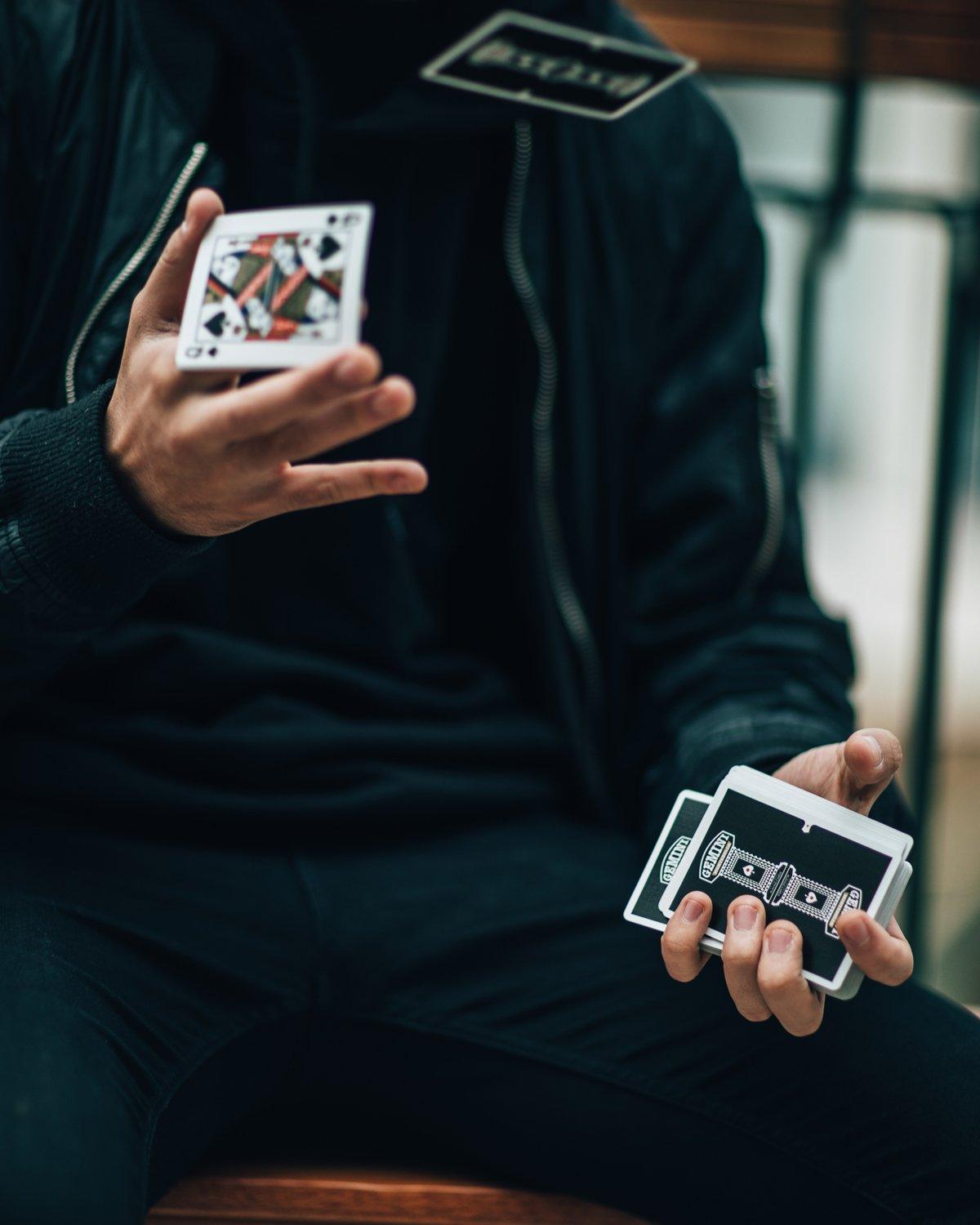 Premium Black Gemini Casino Playing Cards - 2 Decks of High-Quality Plastic Coated Cards for Poker, Blackjack, and Magic Tricks - Perfect for Game Nights, Casino Parties, and Professional Cardistry
