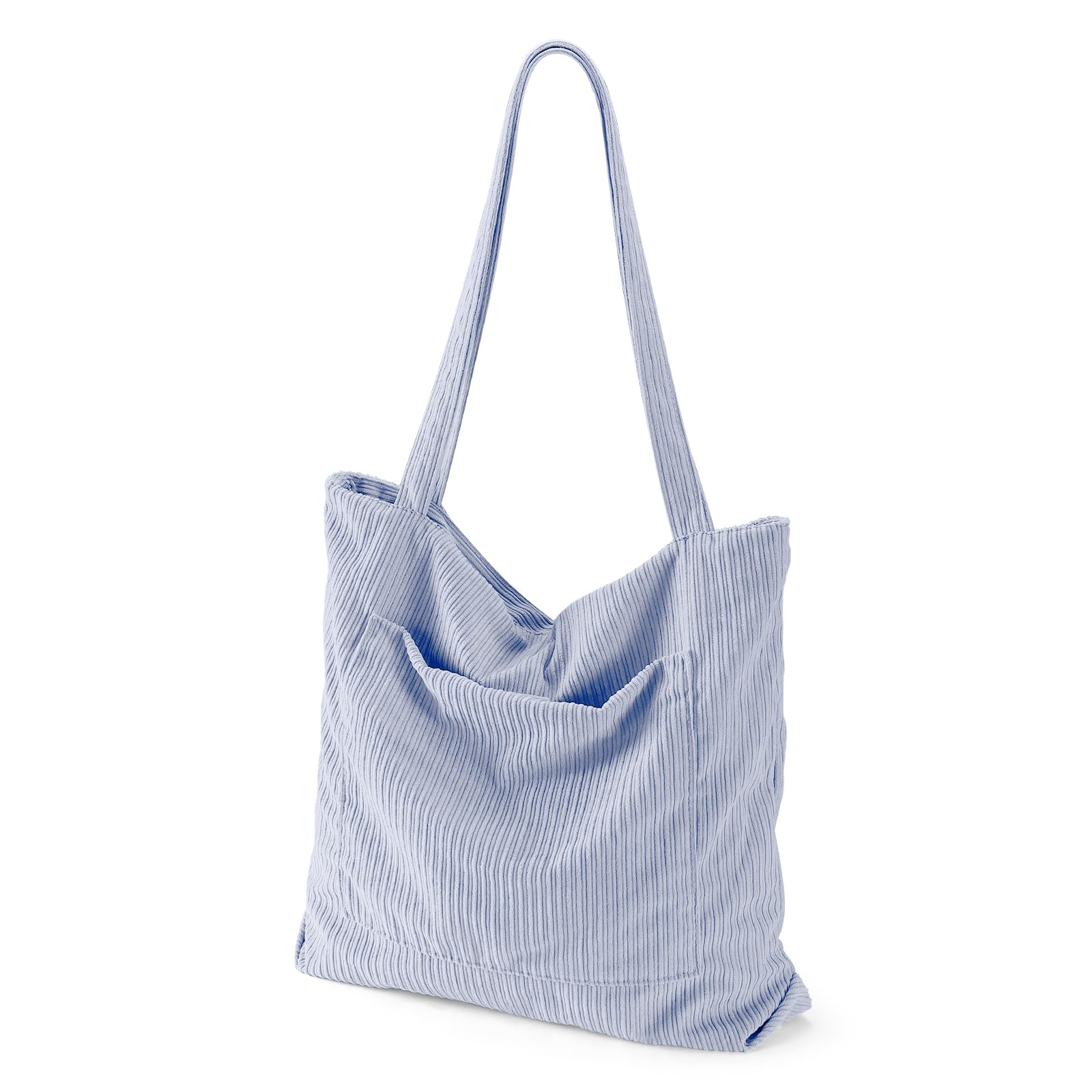 Stylish Corduroy Tote Bag for Women - Large Zippered Hobo Shoulder Bag - Durable Work & Shopping Handbag for Office, Commute & Travel