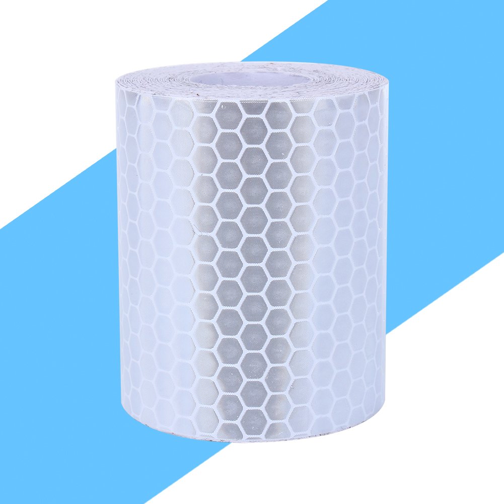 High Visibility Reflective Safety Tape - Fluorescent White Emergency Warning Tape for Vehicles, Hazard Marking, Road Safety & Nighttime Visibility | Ideal for Trucks, Bikes, Work Zones & Emergency Scenes
