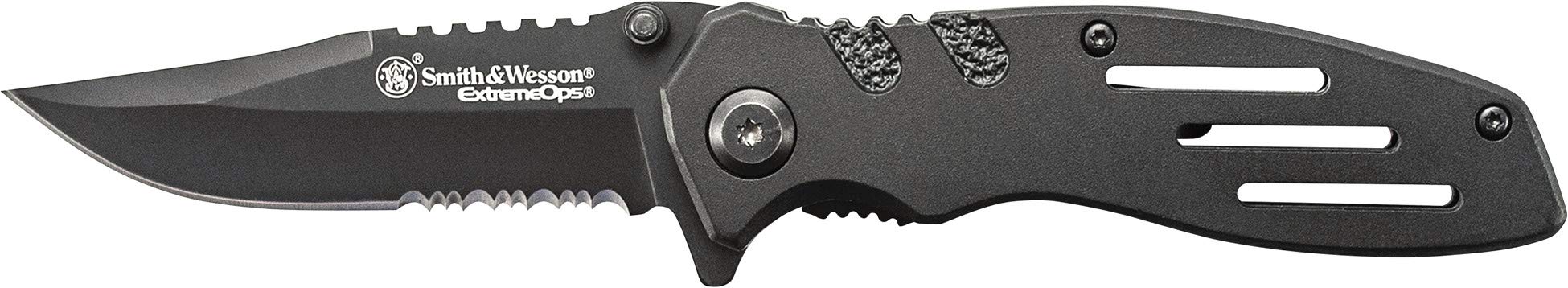 Smith & Wesson Extreme Ops Folding Knife - Tactical Pocket Knife with Stainless Steel Blade for Camping, Hiking & Outdoor Survival Gear