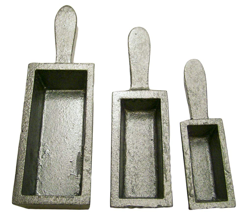 3-Piece Gold Bar Loaf Mold Set - 200oz, 80oz, 40oz Cast Iron Steel Molds for Melting & Smelting - Perfect for DIY Gold Casting, Jewelry Making & Precious Metal Crafting