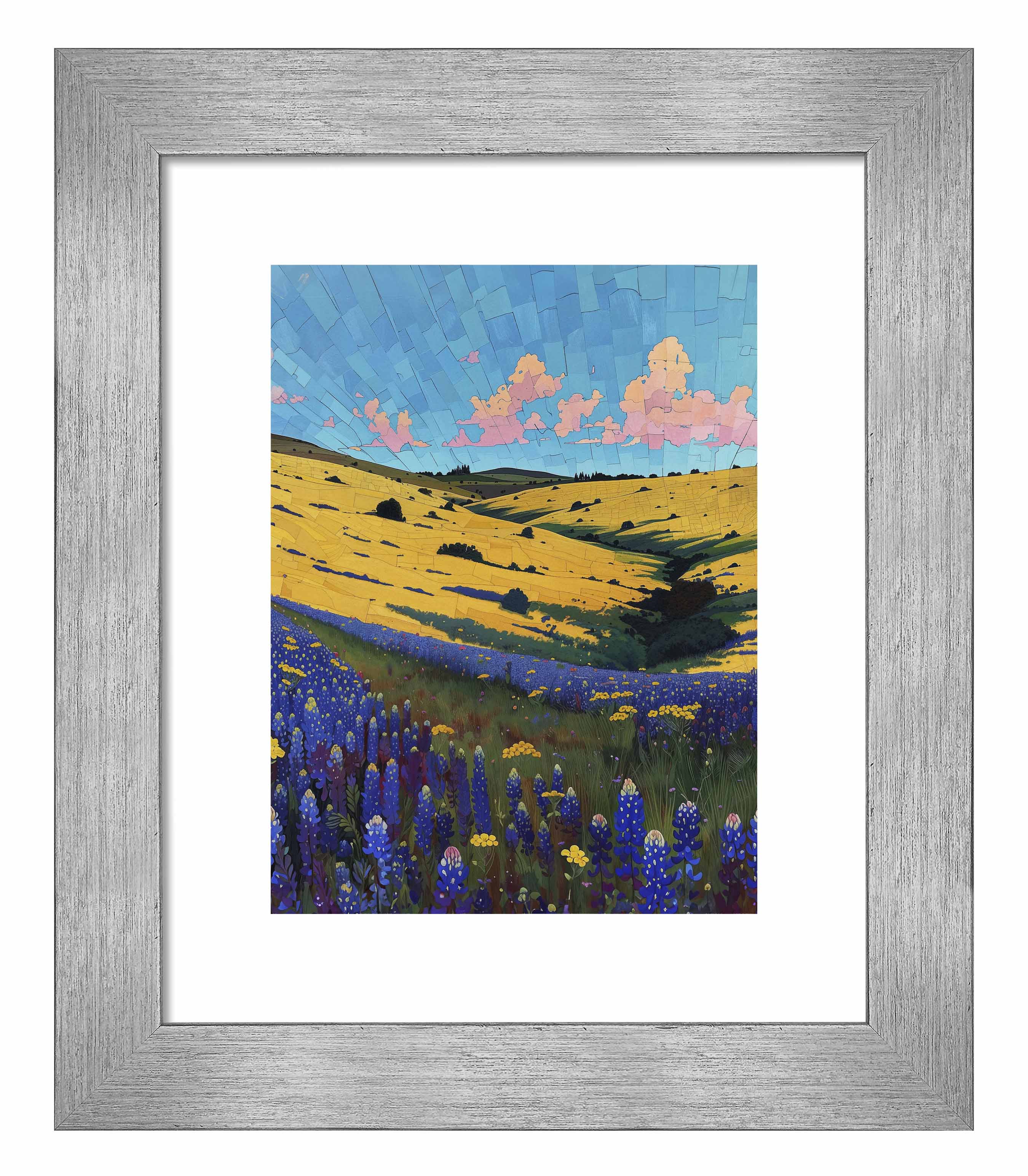 Bluebonnet Breeze I - Premium Texas Wildflower Art Print - Wall Decor for Living Room, Bedroom & Office