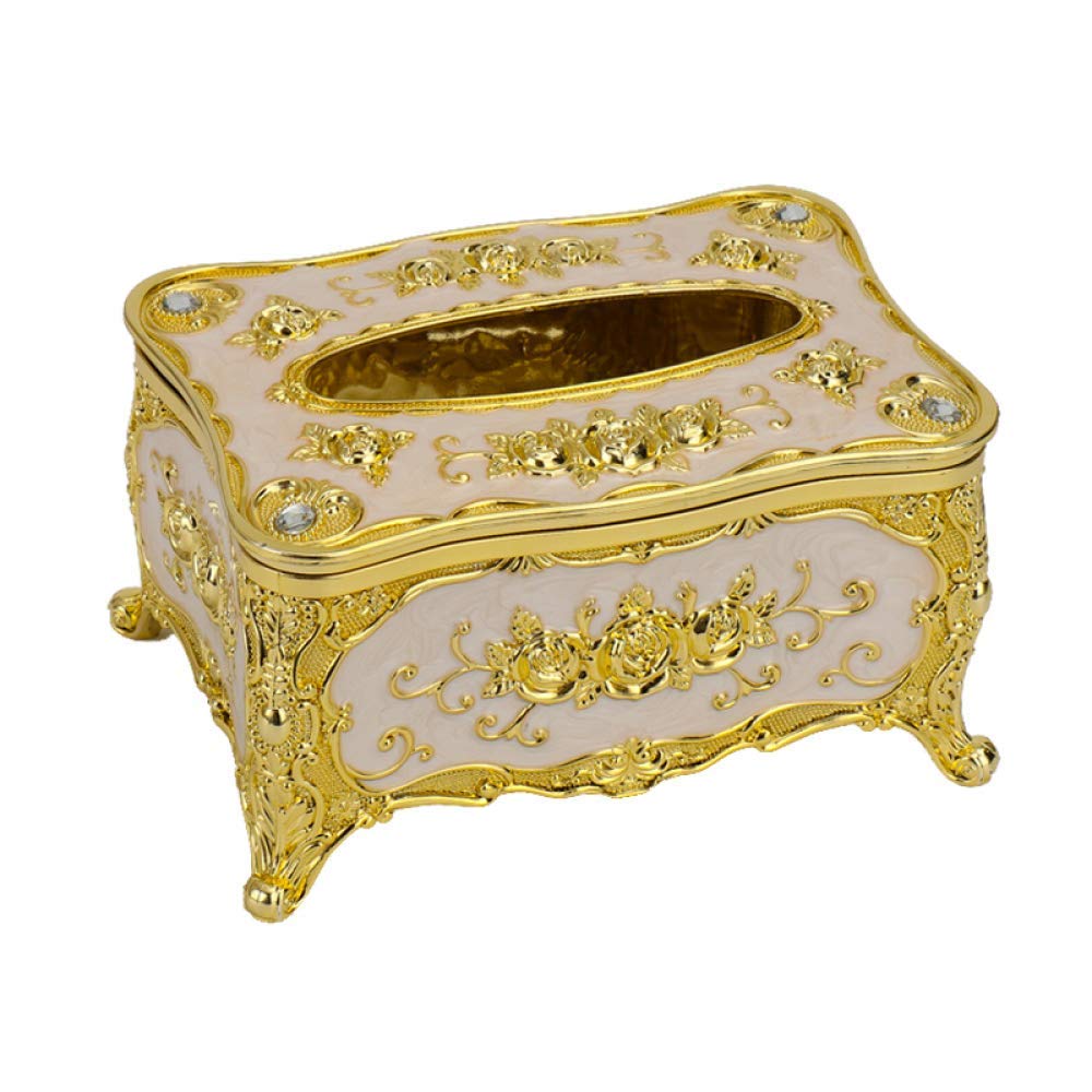 Acrylic Tissue Box Cover Holder - Universal Toilet Paper & Napkin Organizer for Home, Office, KTV, Hotel & Car - Gold Decorative Accessory | Perfect for Bathroom, Living Room & Desk Organization
