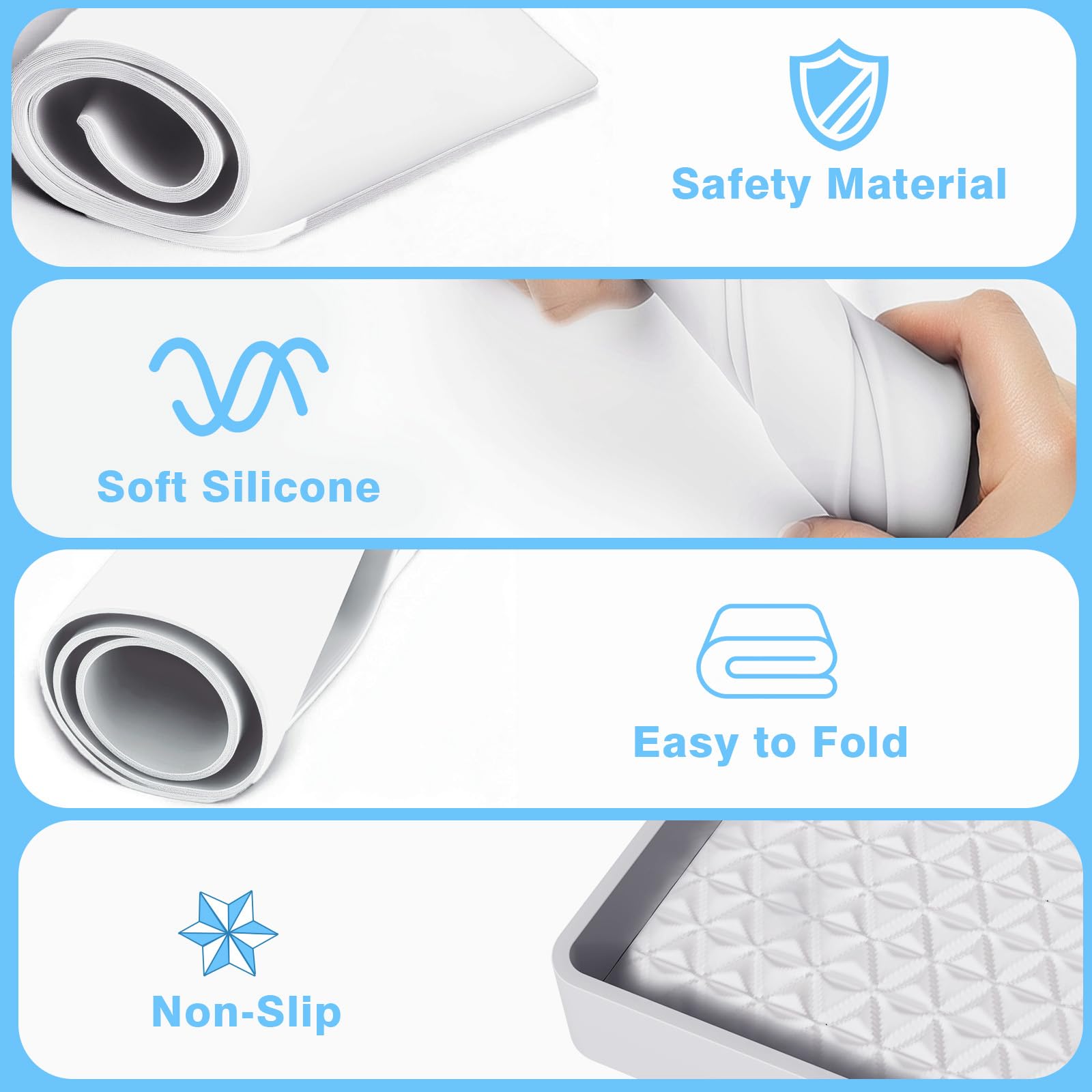 Foldable Silicone Washer Dryer Countertop Protector Mat - 51.2