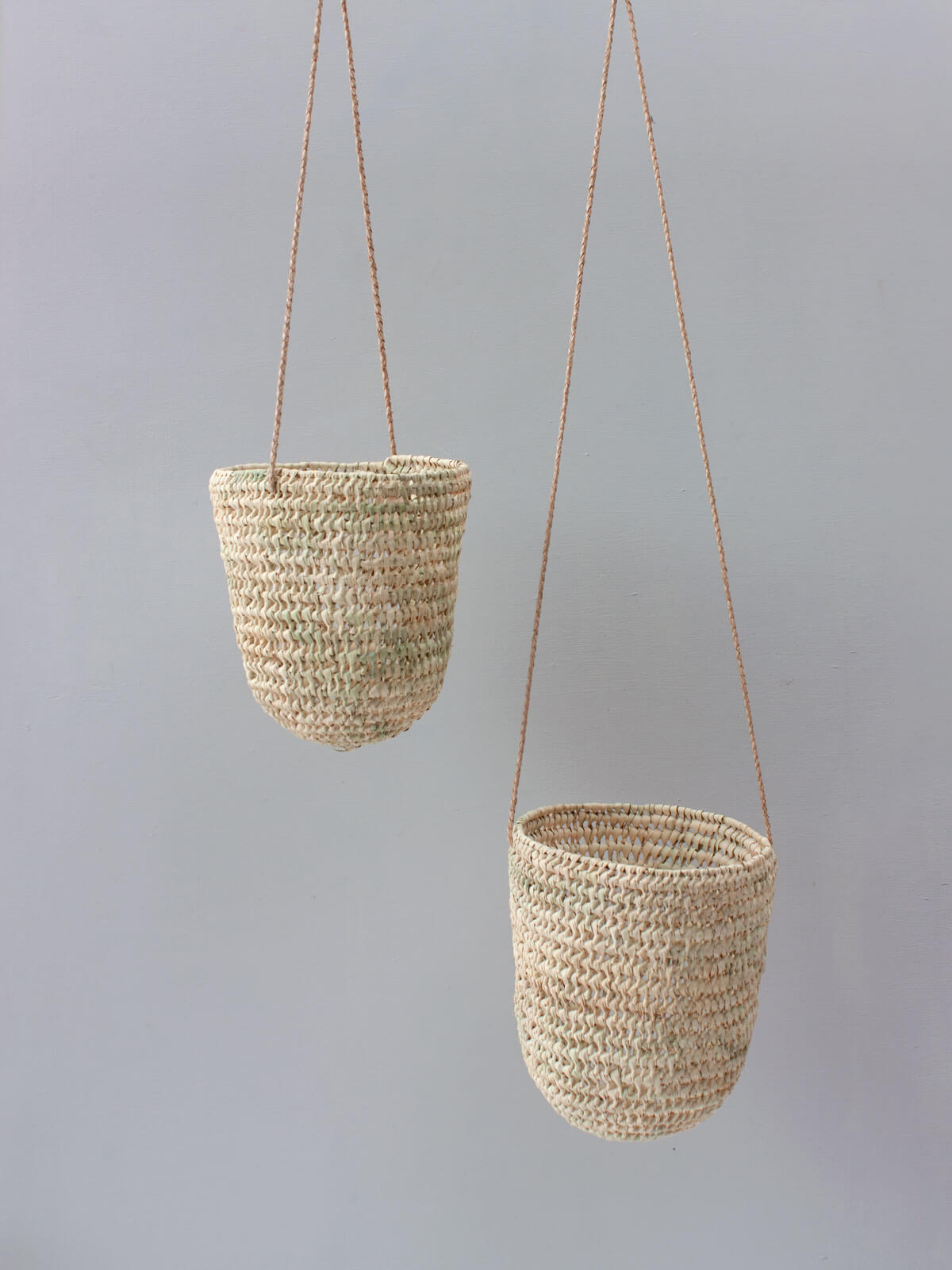 Natural Open Weave Dome Hanging Baskets - Handmade Rattan Planters for Indoor & Outdoor Decor | Perfect for Flowers, Herbs, and Home Garden Decorations