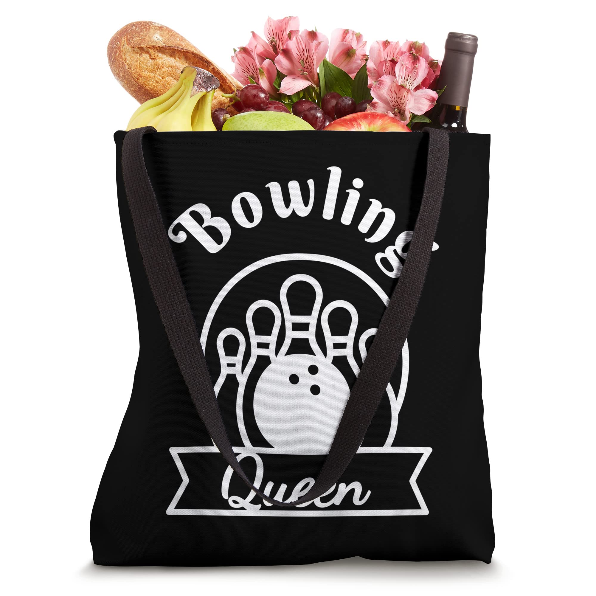 Bowling Queen Duck Pins Bowling Ball Design Tote Bag - Stylish Sports Themed Shoulder Bag for Bowling Enthusiasts, Perfect for League Games & Casual Outings