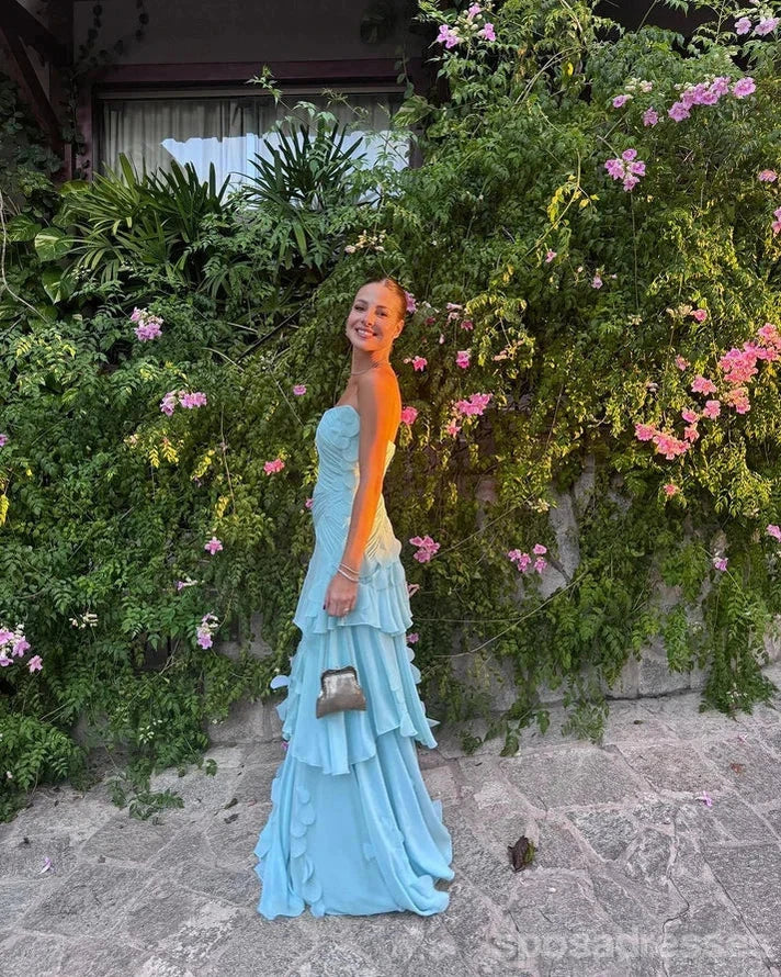 Elegant Blue A-Line Maxi Long Party Prom Dress for Women - Formal Evening Gown 13691 | Perfect for Homecoming, Prom Night & Special Occasions